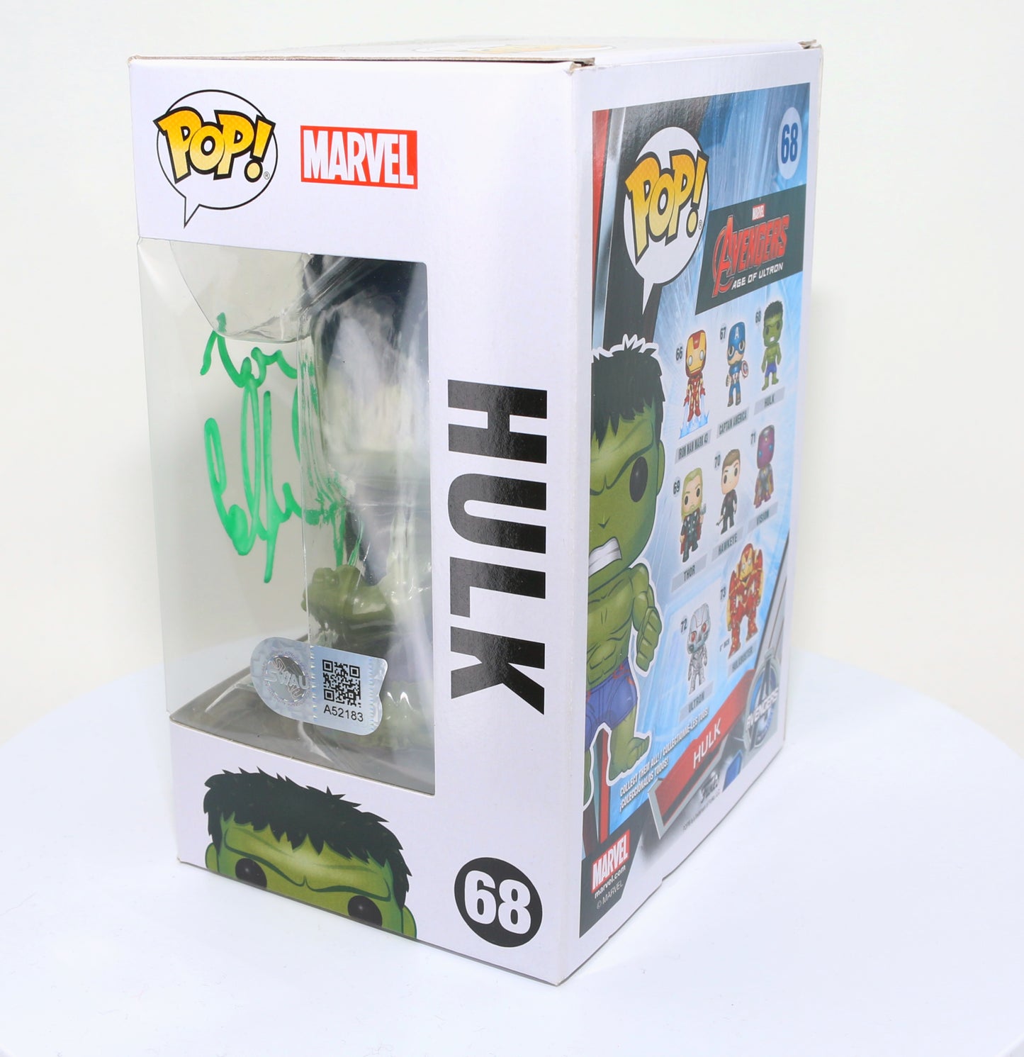 
                  
                    Mark Ruffalo as Hulk in Avengers: Age of Ultron (SWAU Witnessed) Signed Funko POP!  #68
                  
                