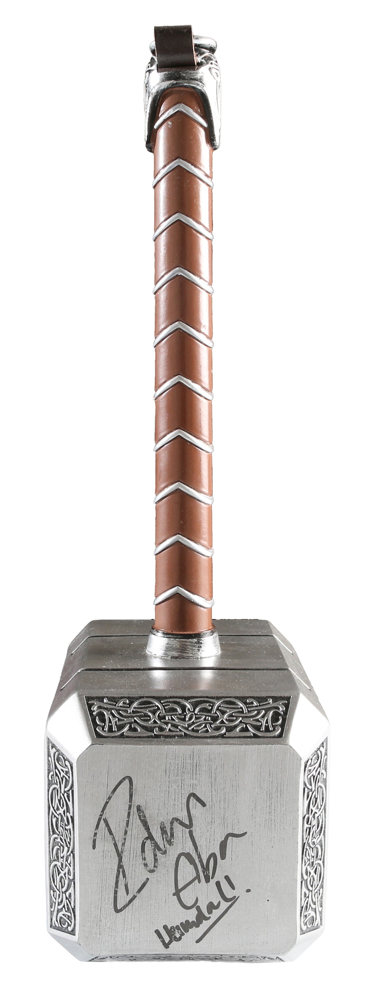 
                  
                    Thor Mjolnir Prop Replica Hammer (SWAU) Signed by Natalie Portman, Taika Waititi, Idris Elba, Tom Hiddleston, & Anthony Hopkins with Character Names
                  
                