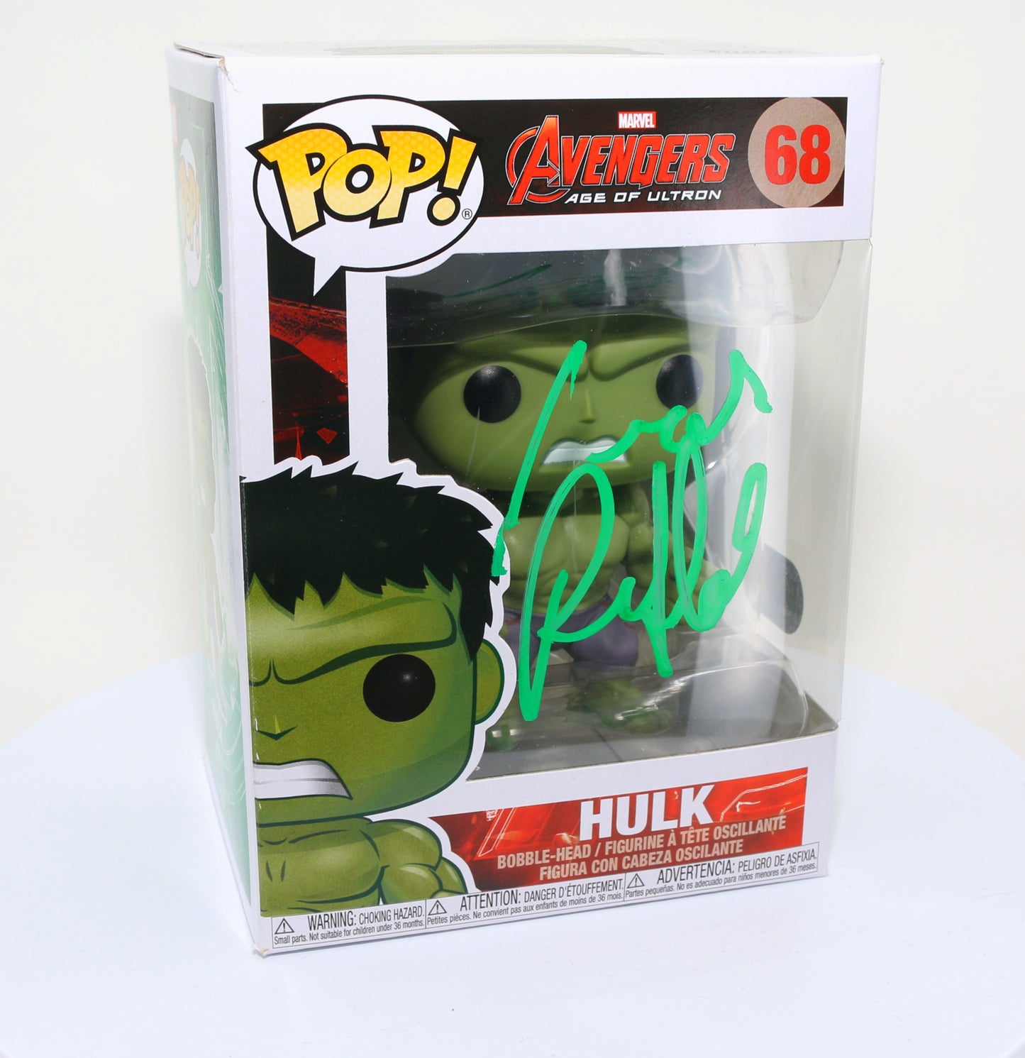 
                  
                    Mark Ruffalo as Hulk in Avengers: Age of Ultron (SWAU Witnessed) Signed Funko POP!  #68
                  
                