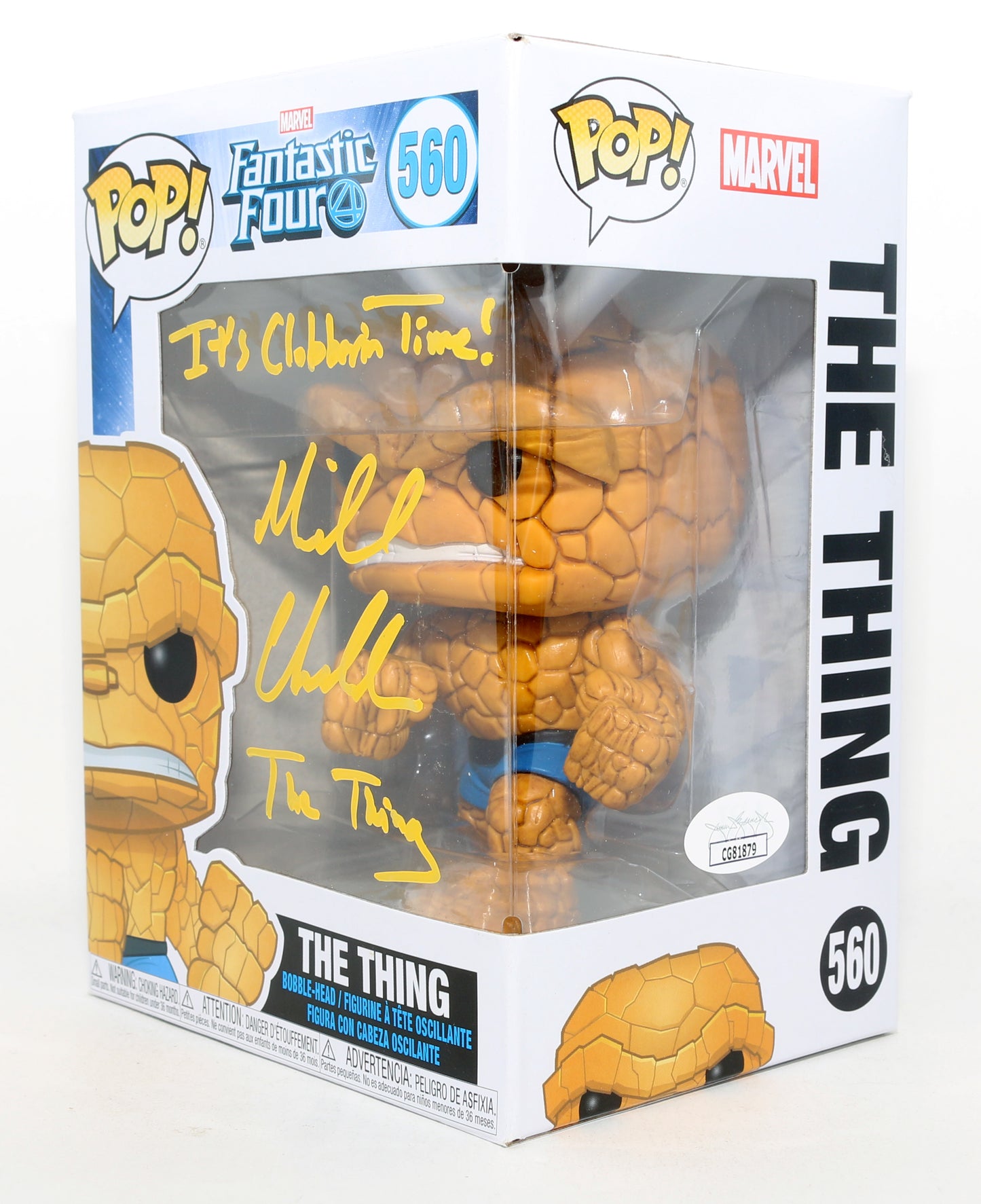 
                  
                    Michael Chiklis as Ben Grimm / The Thing in Fantastic Four (JSA) Signed Funko POP! #560 with Character Names & Quote
                  
                