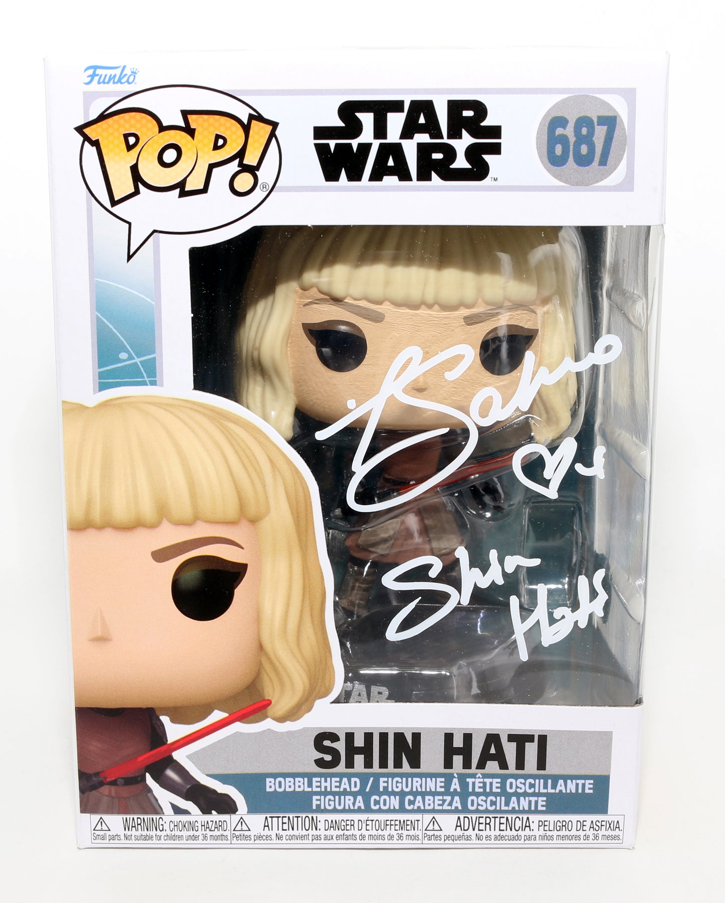 
                  
                    Ivanna Sakhno as Shin Hati in Star Wars: Ahsoka (JSA) Signed Funko POP! #687 with Character Name & Quote
                  
                