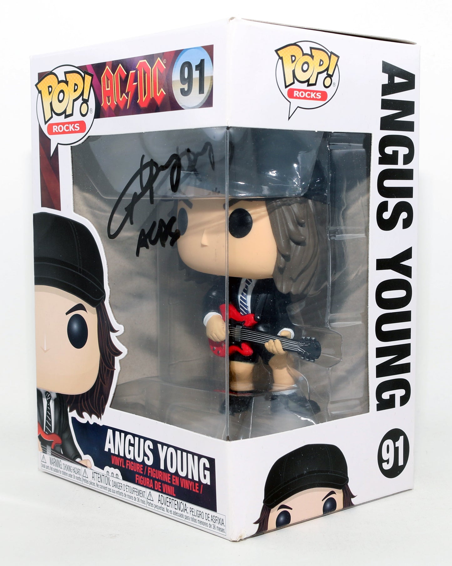 
                  
                    Angus Young Co-Founder, Lead Guitarist, Songwriter For AC/DC Signed Funko POP! #91 with Band Name
                  
                