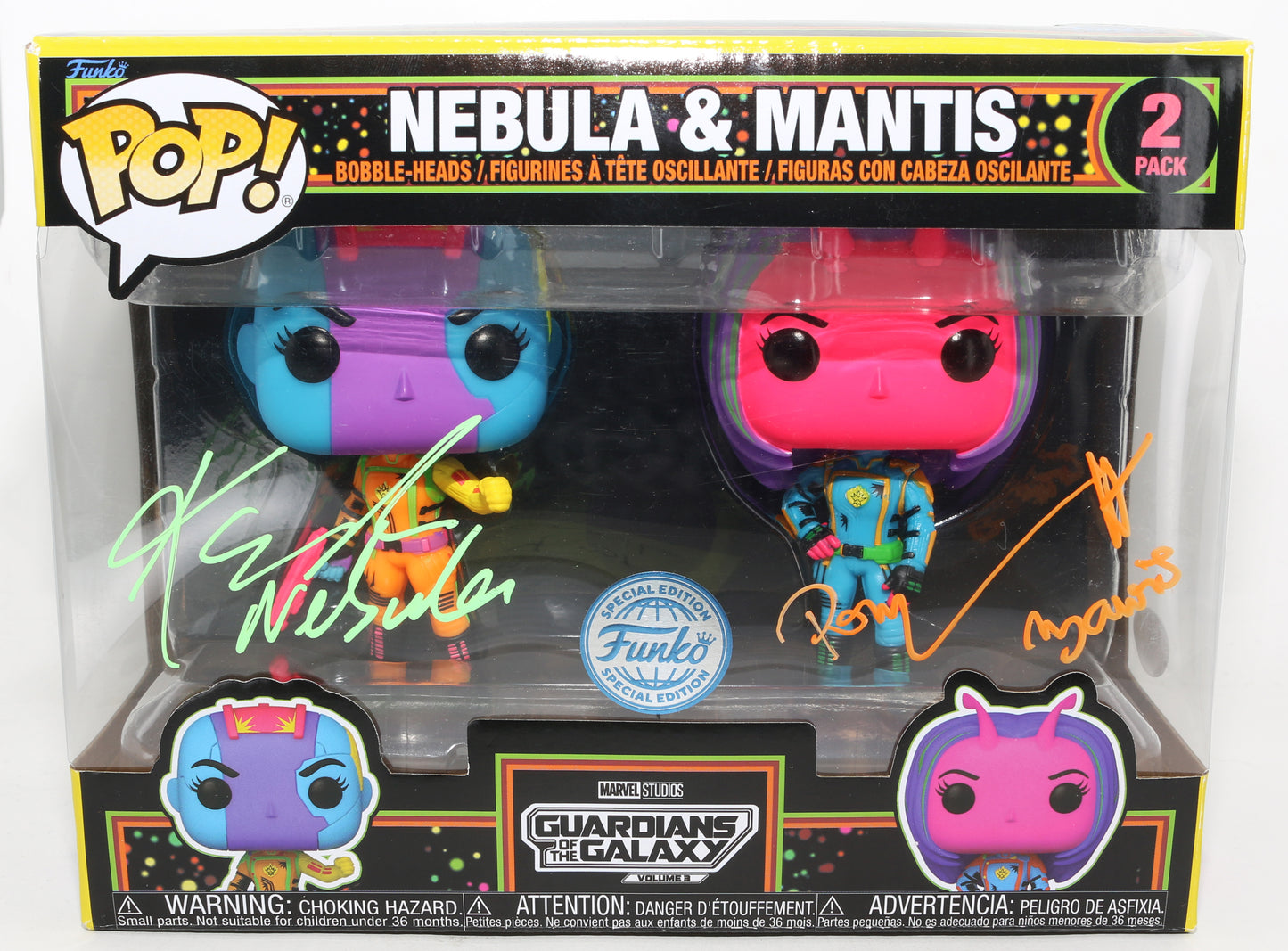 
                  
                    Pom Klementieff as Mantis & Karen Gillan as Nebula in Guardians of the Galaxy Vol. 3 Funko Special Edition (JSA) Signed Funko POP! 2-pk with Character Names
                  
                
