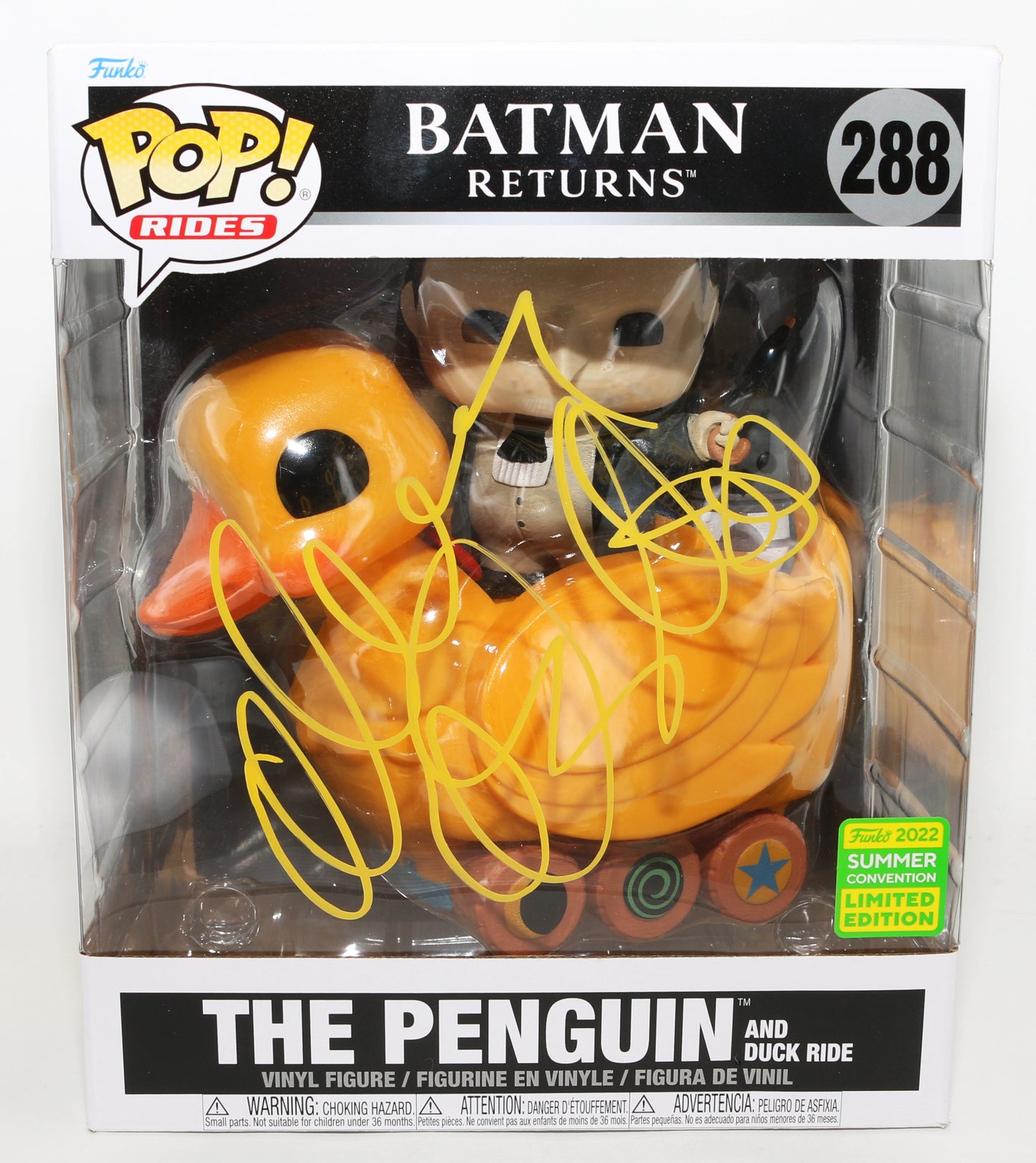 
                  
                    Danny DeVito as The Penguin in Batman Returns 2022 Summer Convention Limited Edition Signed Oversized Funko POP! #288
                  
                