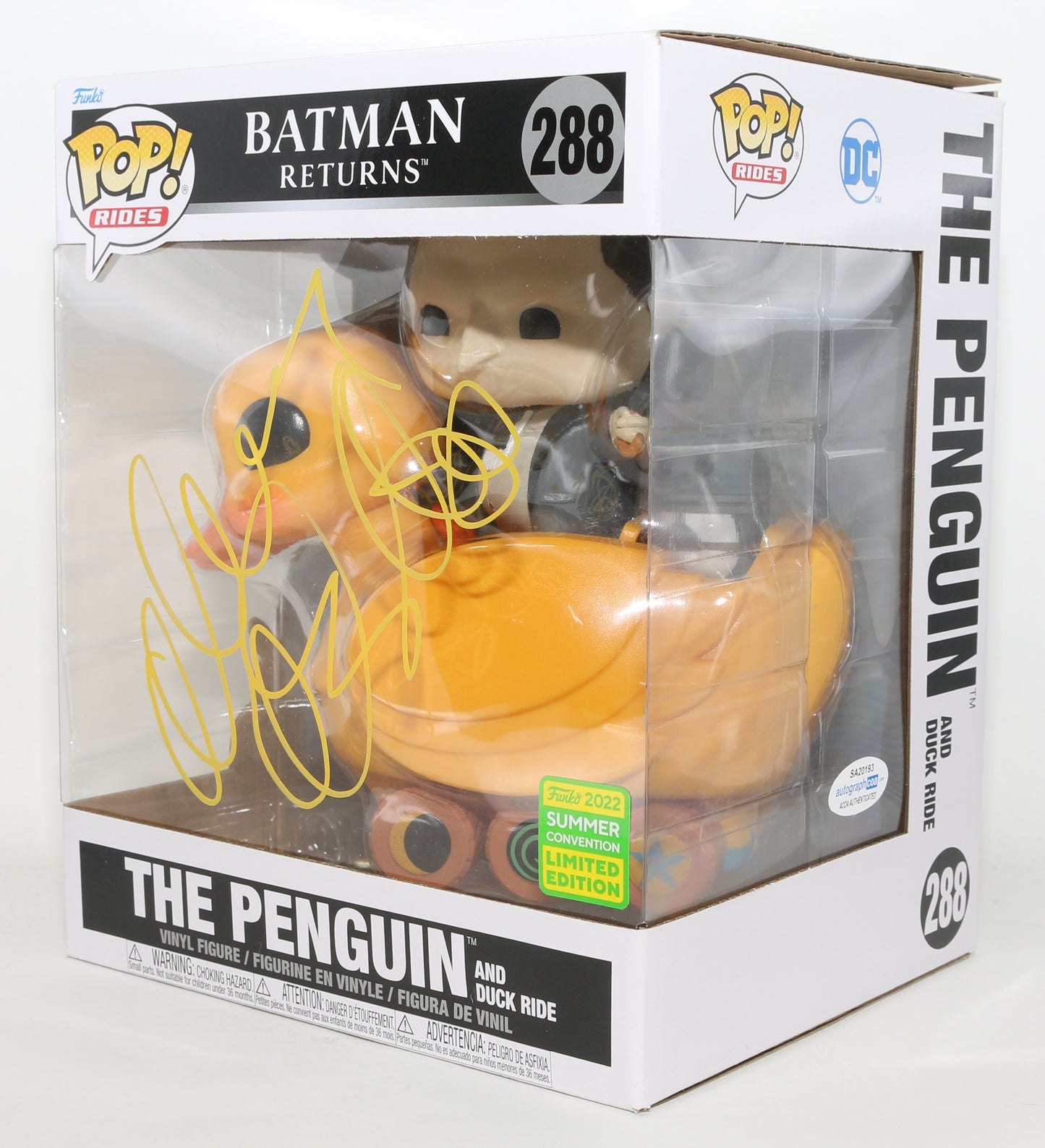 
                  
                    Danny DeVito as The Penguin in Batman Returns 2022 Summer Convention Limited Edition Signed Oversized Funko POP! #288
                  
                