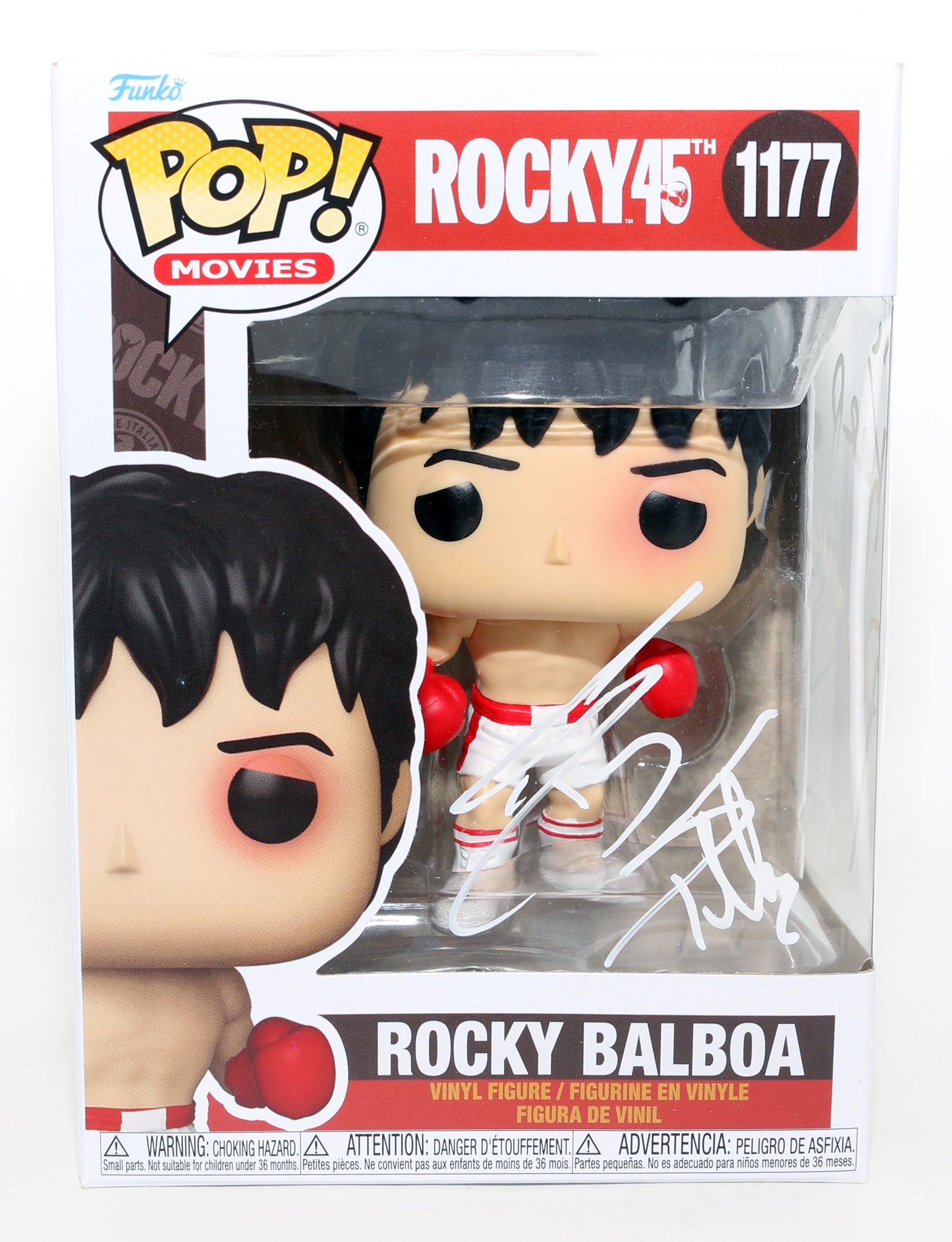 
                  
                    Sylvester Stallone as Rocky Balboa in Rocky (Official Pix) Signed Funko POP! #1177 with Quote
                  
                