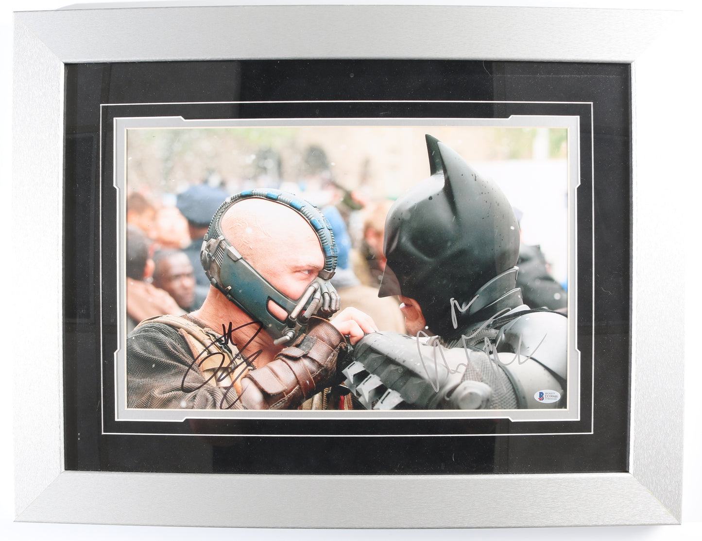 
                  
                    Christian Bale as Batman & Tom Hardy as Bane in The Dark Knight Rises (Beckett) Framed Signed 11x17 Photo
                  
                
