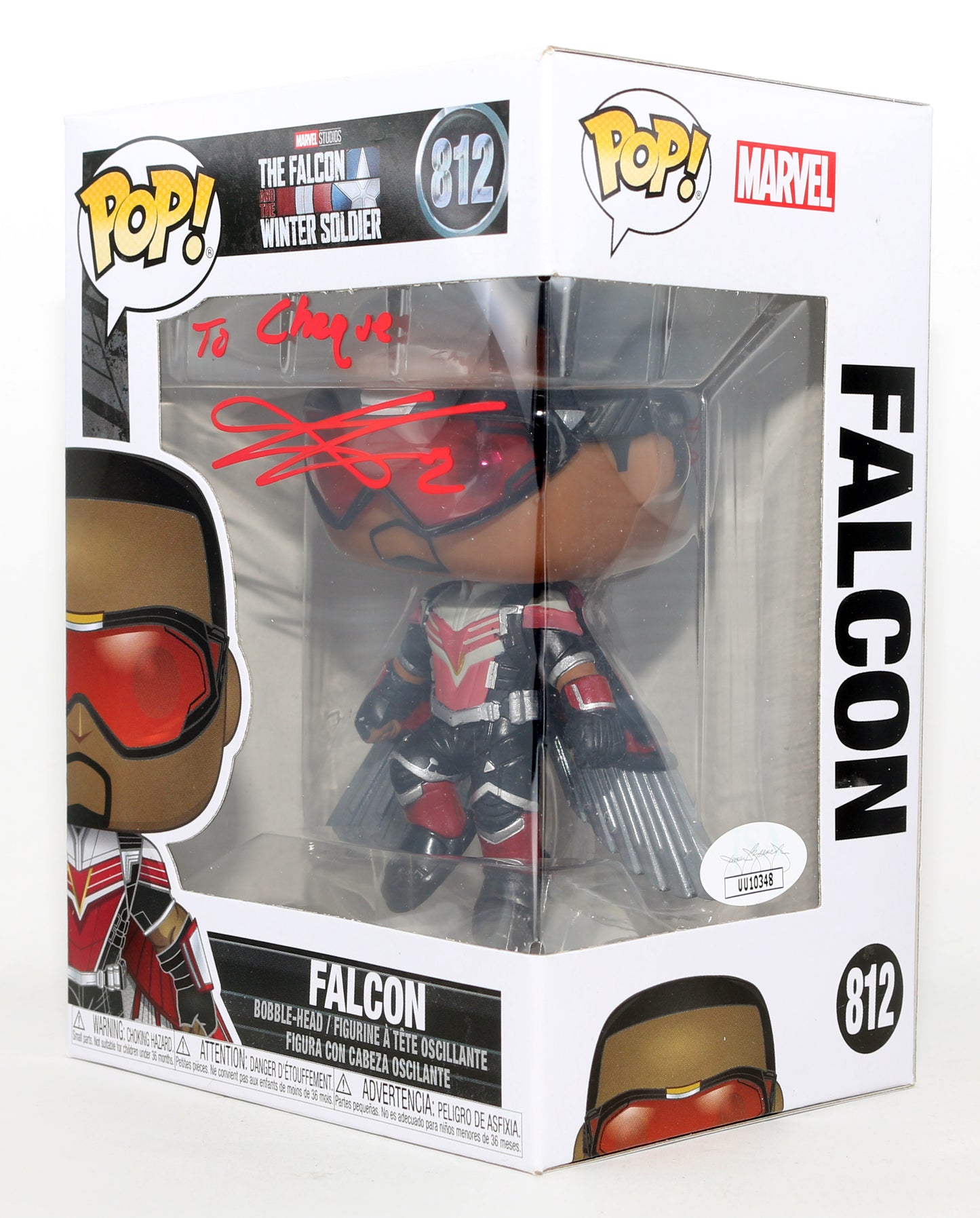 
                  
                    Anthony Mackie as Captain America in Falcon & the Winter Soldier (JSA) Signed Funko POP! #812
                  
                