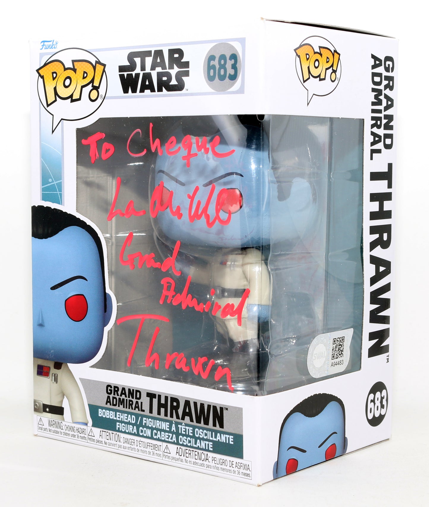 
                  
                    Lars Mikkelsen as Grand Admiral Thrawn in Star Wars: Ahsoka (SWAU) Signed Funko POP! #683 with Character Name
                  
                