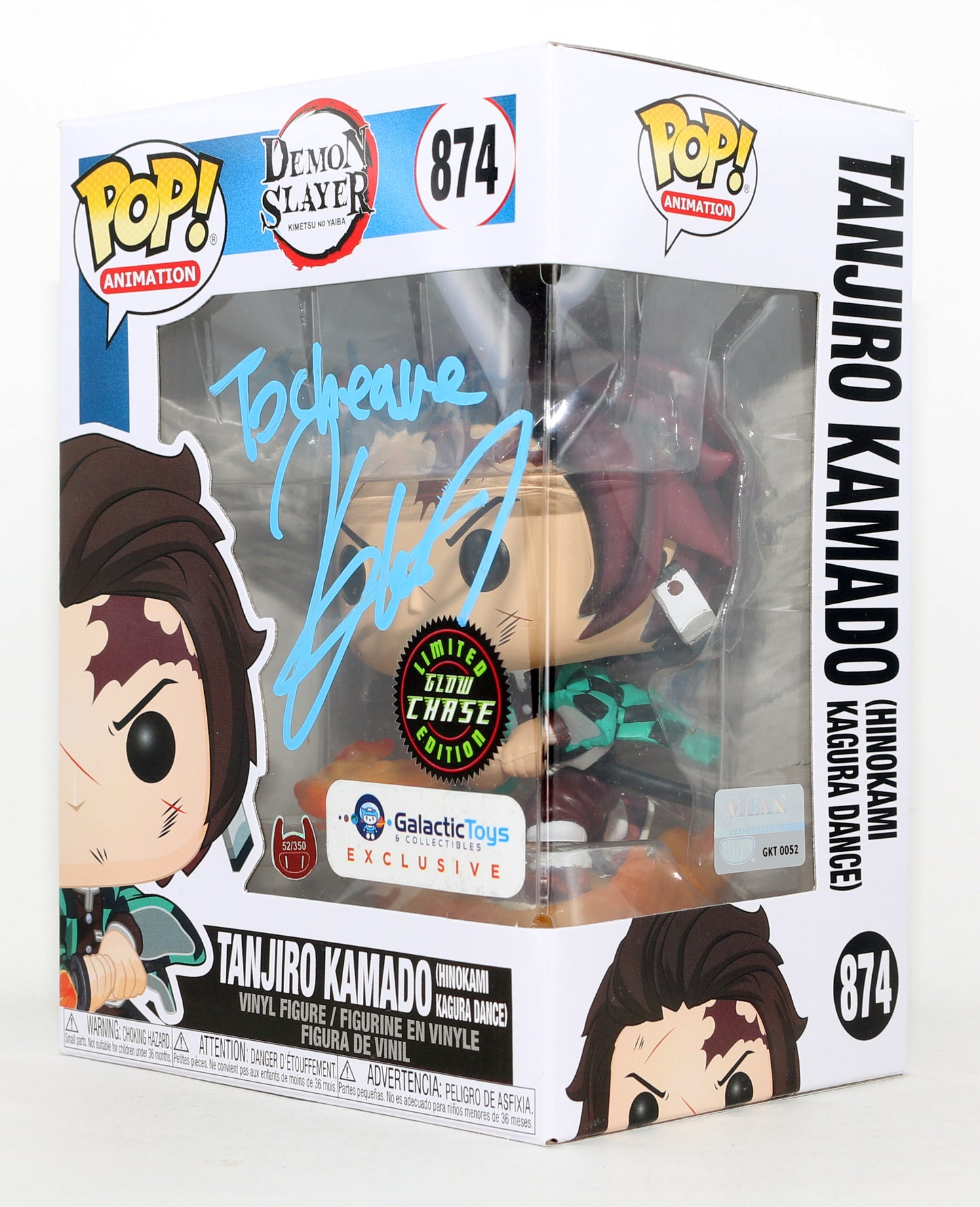 
                  
                    Natsuki Hanae as Tanjiro Kamado in Demon Slayer GITD Limited Edition Galatic Toys Exclusive Signed Funko POP! #874
                  
                