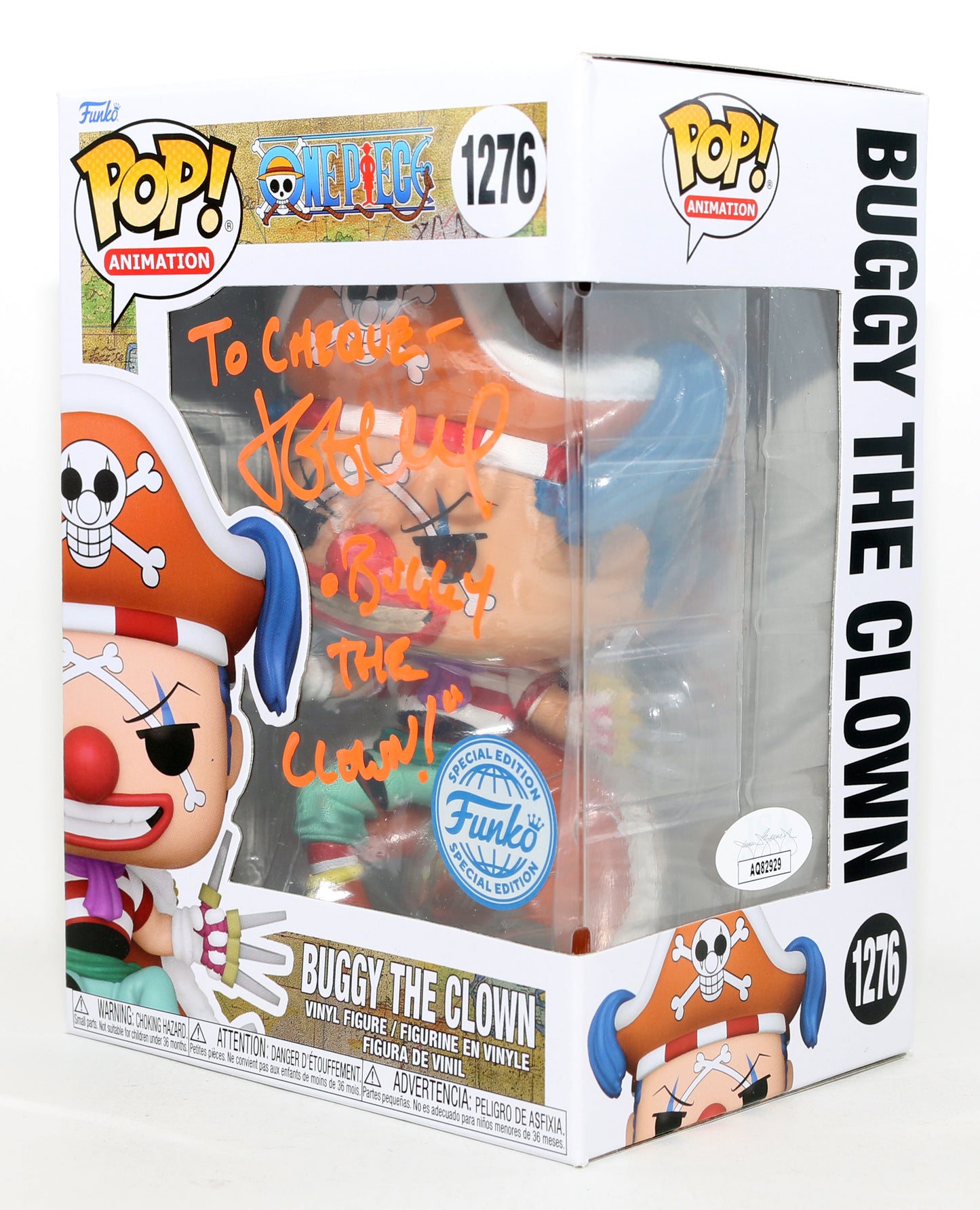 
                  
                    Jeff Ward as Buggy the Clown in One Piece Special Edition (JSA) Signed Funko POP! #1276 with Character Name
                  
                