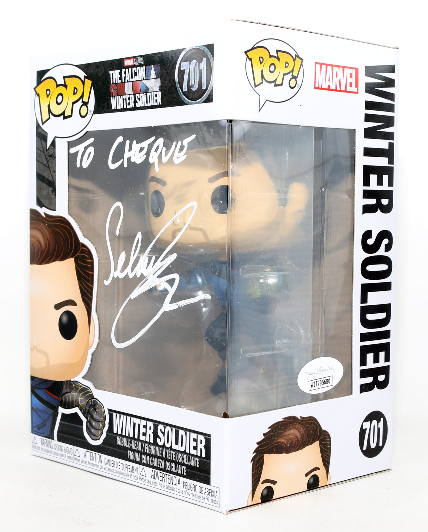 
                  
                    Sebastian Stan as Winter Soldier in The Falcon & the Winter Soldier (JSA) Signed Funko POP! #701
                  
                