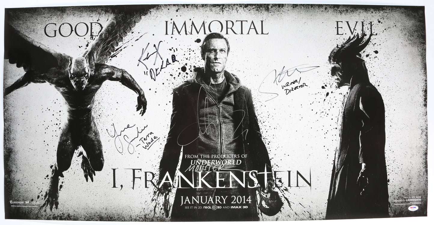 
                  
                    I, Frankenstein (PSA) 20x40 Poster Cast Signed by Aaron Eckhart, Yvonne Strahovski, Kevin Grevioux, & Director: Stuart Beattie
                  
                