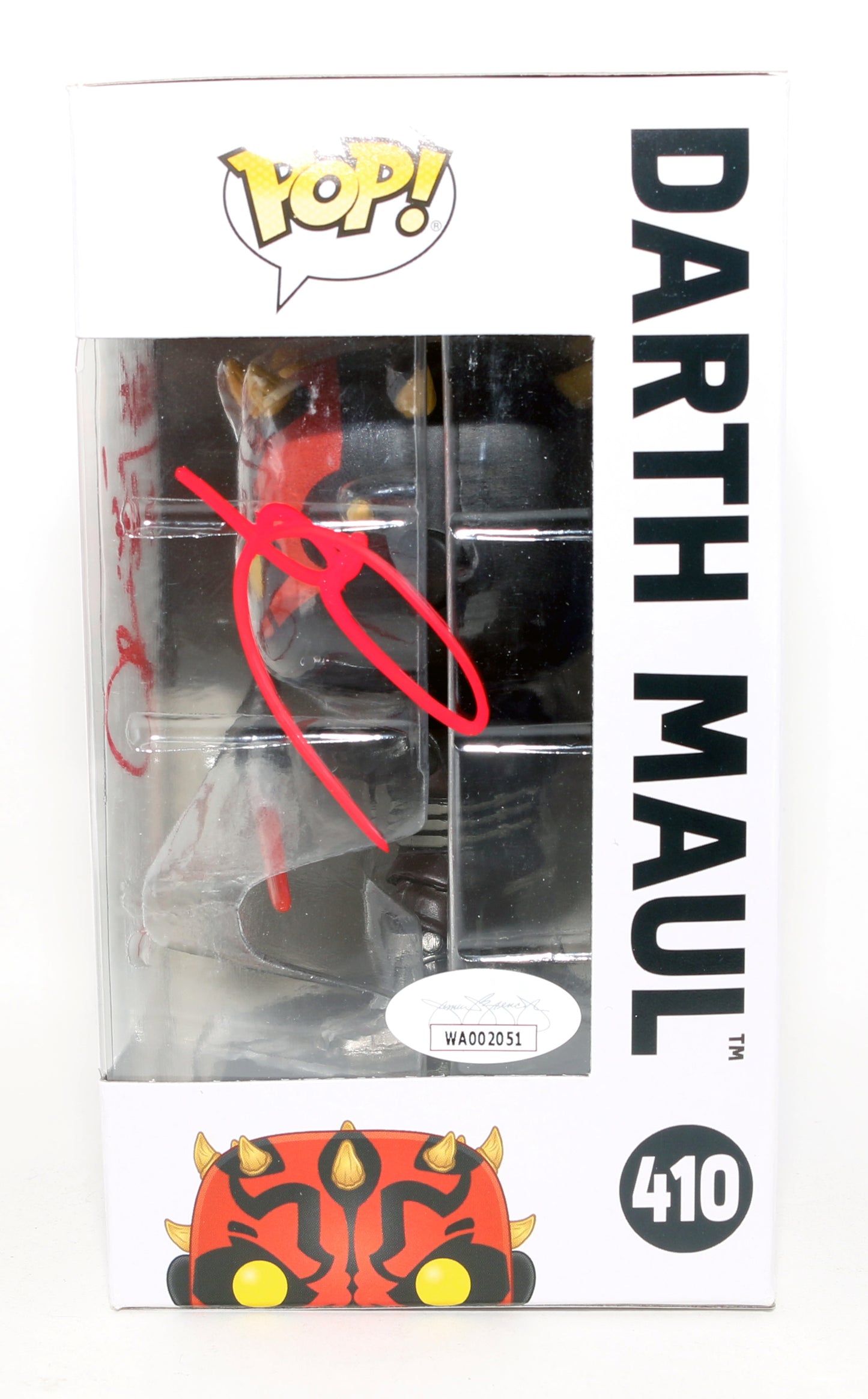 
                  
                    Sam Witwer as Darth Maul in Star Wars: The Clone Wars (JSA) Signed Funko POP! #410
                  
                