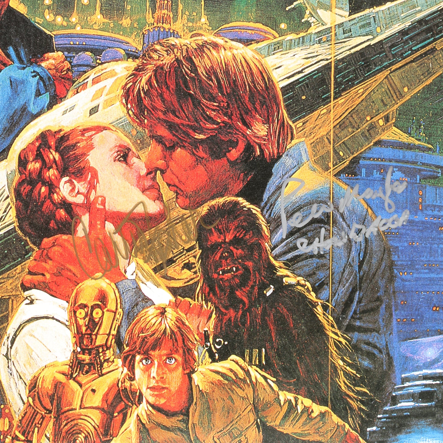 
                  
                    Star Wars: The Empire Strikes Back 27x40 Poster Cast Signed by Carrie Fisher, Bob Anderson, Peter Mayhew, Jeremy Bulloch, Alan Harris, Chris Parsons, Cathie Munroe, Dave Prowse, Kenny Baker, & Gary Kurtz
                  
                