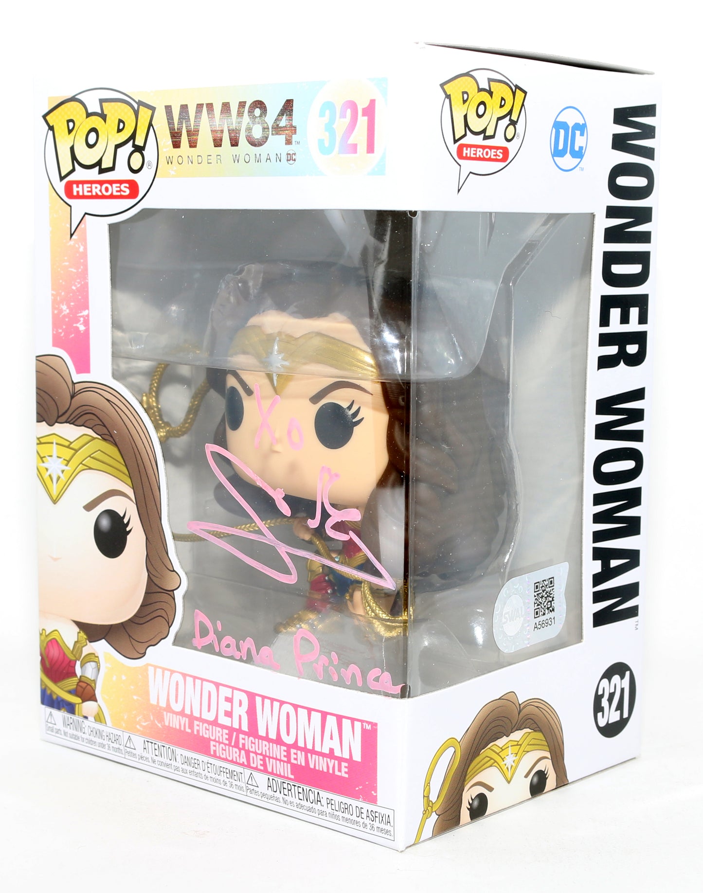 
                  
                    Gal Gadot as Wonder Woman in Wonder Woman 1984 (SWAU) Signed Funko POP! #321 with Character Name
                  
                