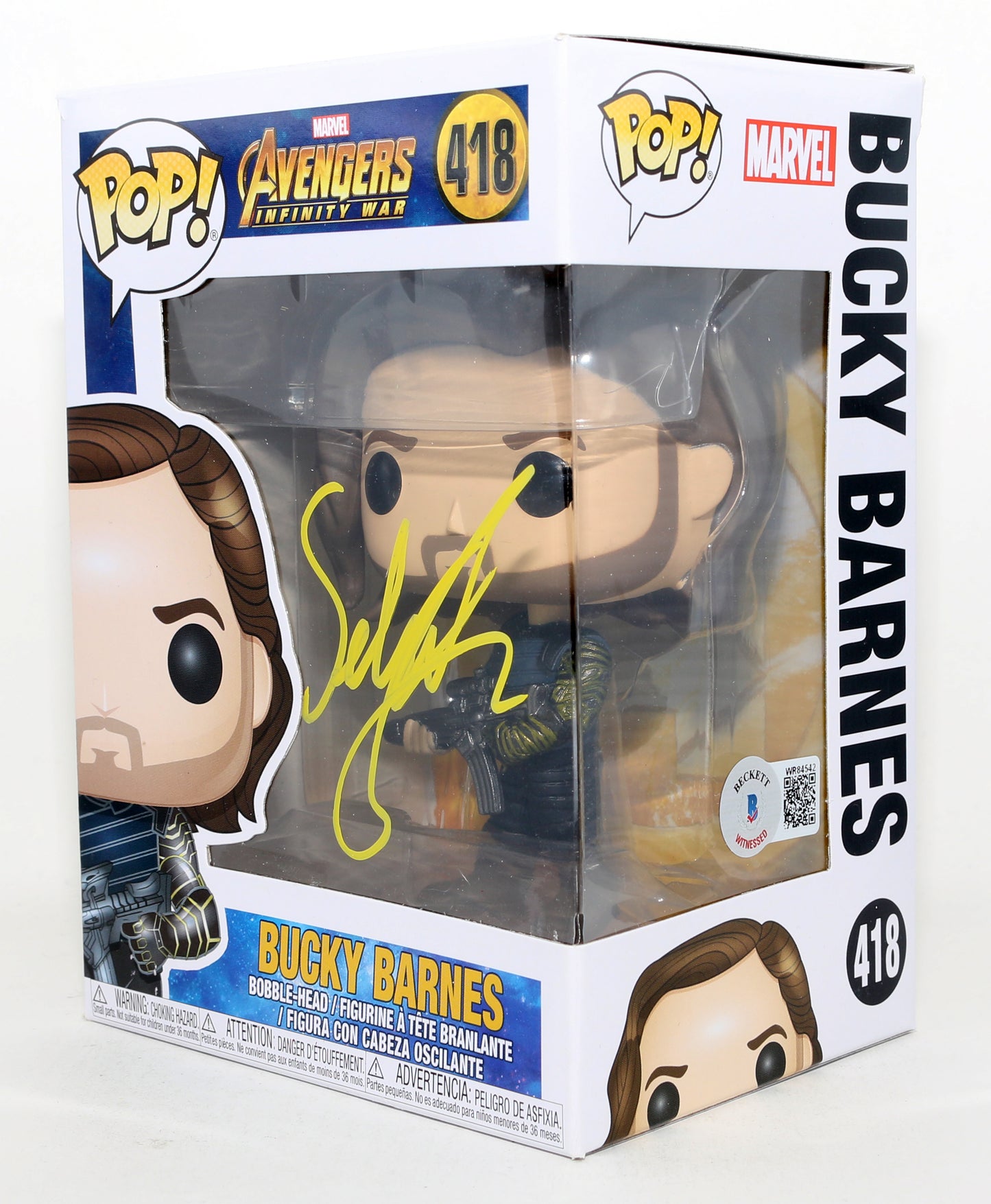 
                  
                    Sebastian Stan as Bucky Barnes in Avengers: Infinity War (Beckett) Signed Funko POP! #418
                  
                