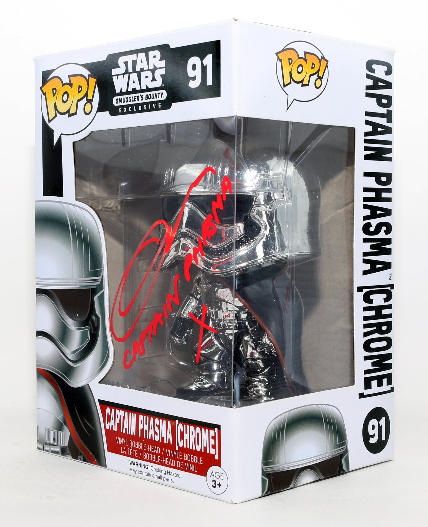
                  
                    Gwendoline Christie as Captain Phasma [Chrome] in Star Wars: The Force Awakens Signed Funko POP! #91
                  
                