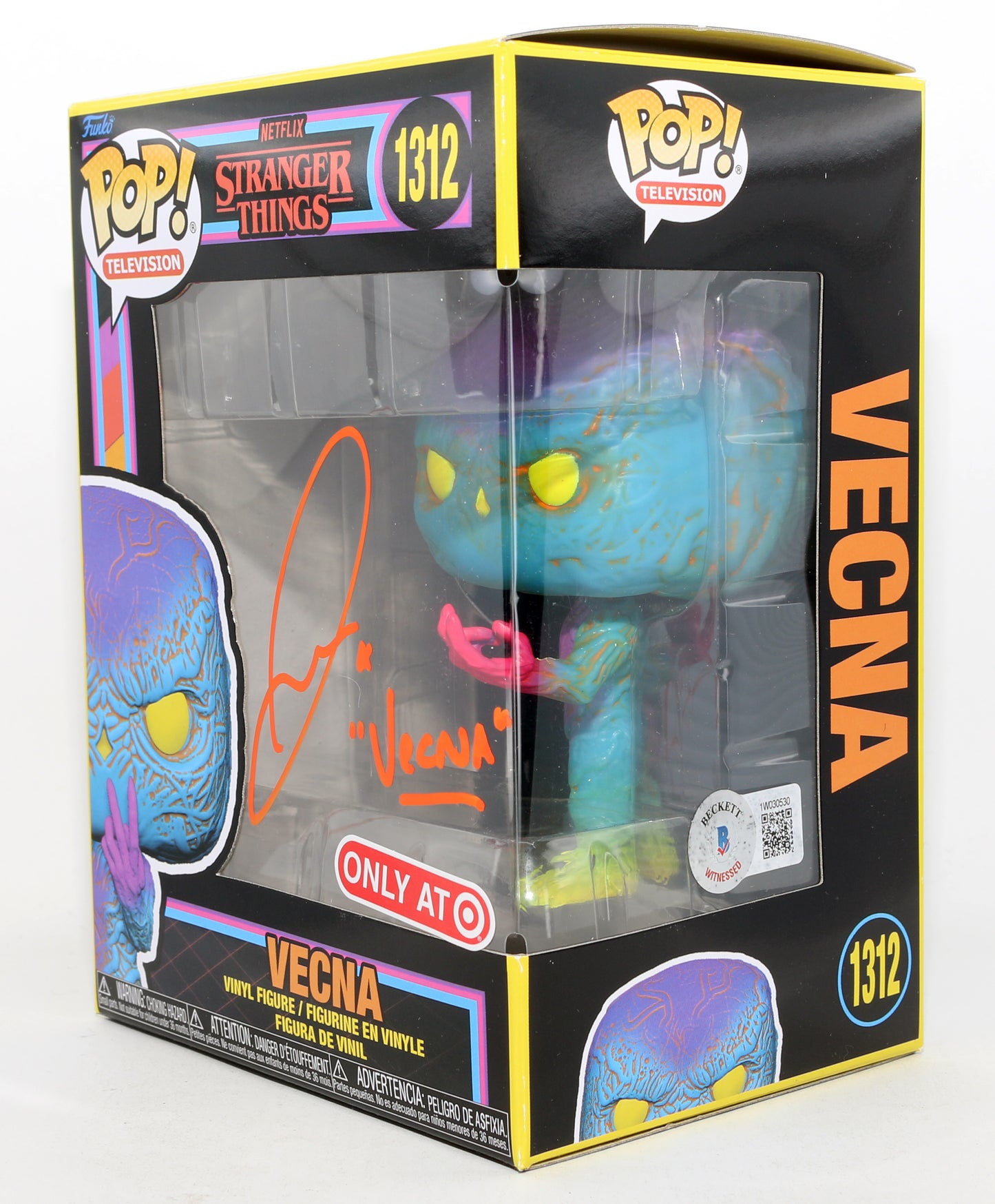 
                  
                    Jamie Campbell Bower as Vecna in Stranger Things Blacklight Target Exclusive (Beckett Witnessed) Signed Funko POP! #1312 with Character Name
                  
                