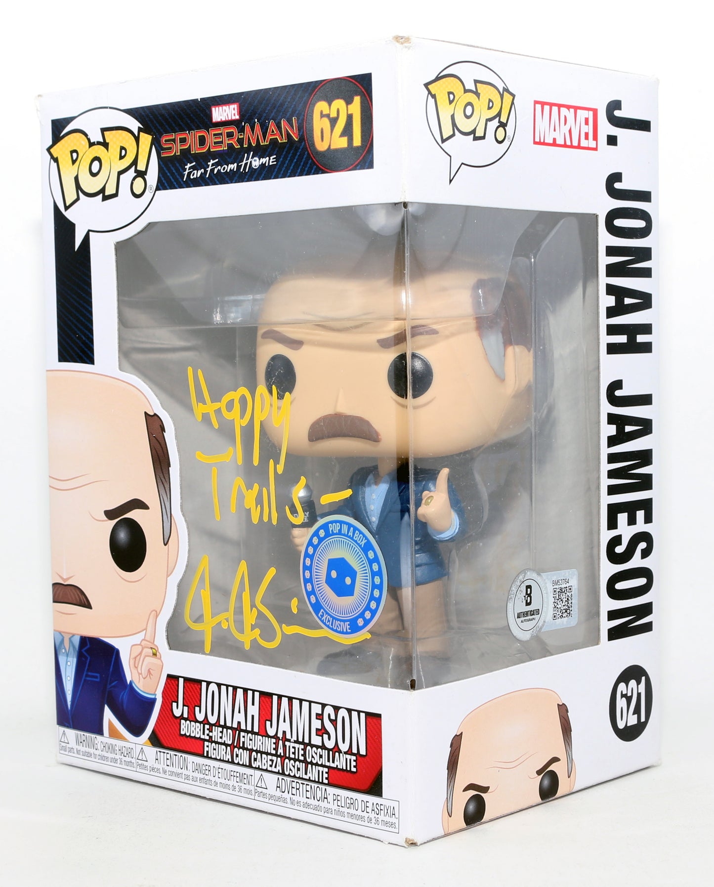 
                  
                    J.K. Simmons as J. Jonah Jameson in Spider-Man: Far From Home Pop In A Box Exclusive (Beckett) Signed Funko POP! #621 with Remark
                  
                