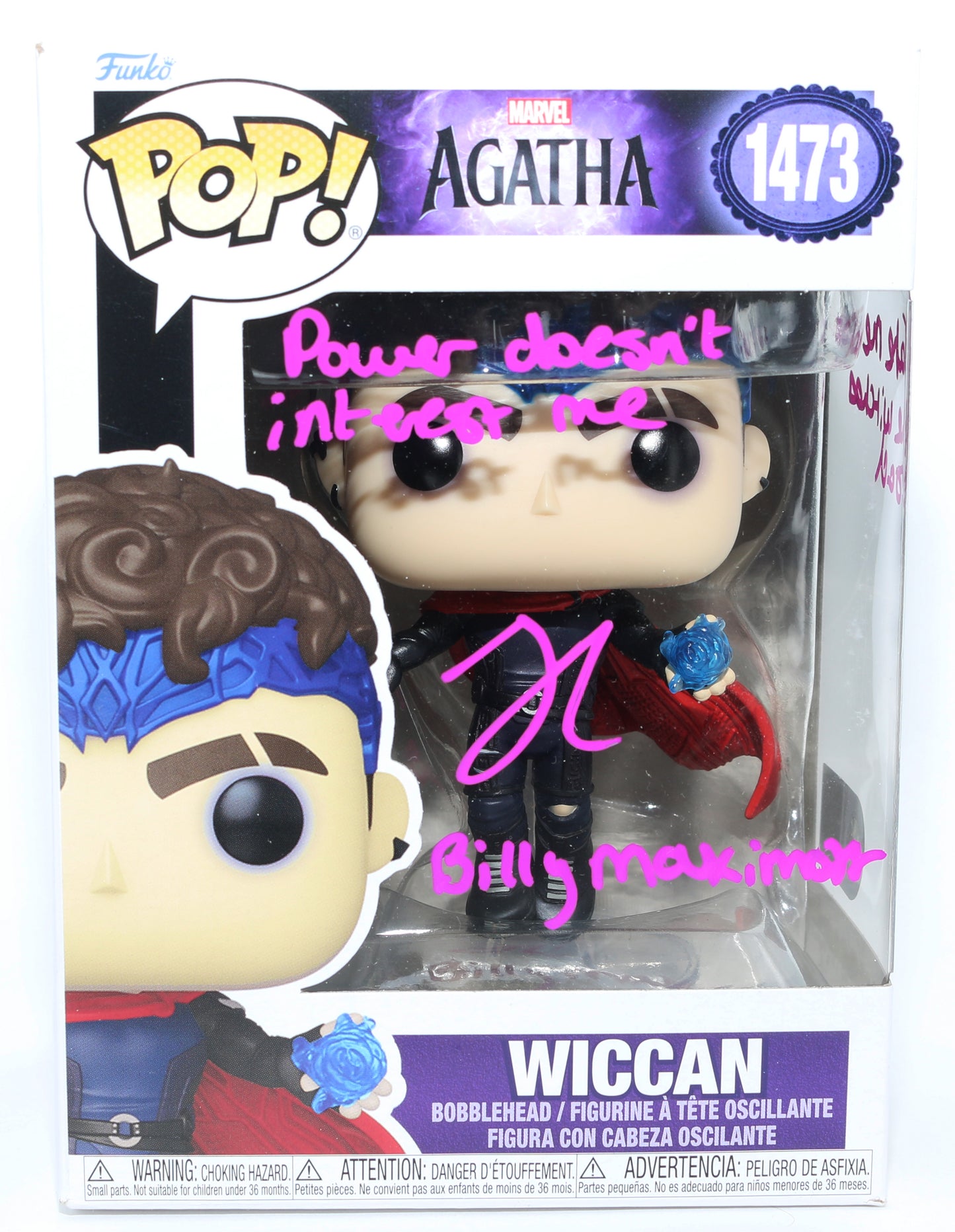 
                  
                    Joe Locke as Wiccan in Agatha All Along (SWAU) Signed Funko POP! #1473 with Character Name & Quotes
                  
                