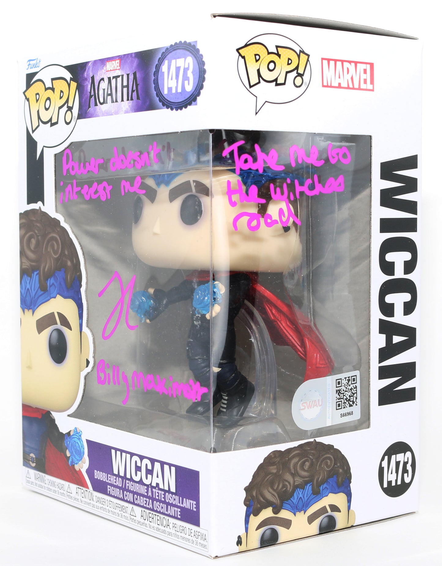 
                  
                    Joe Locke as Wiccan in Agatha All Along (SWAU) Signed Funko POP! #1473 with Character Name & Quotes
                  
                