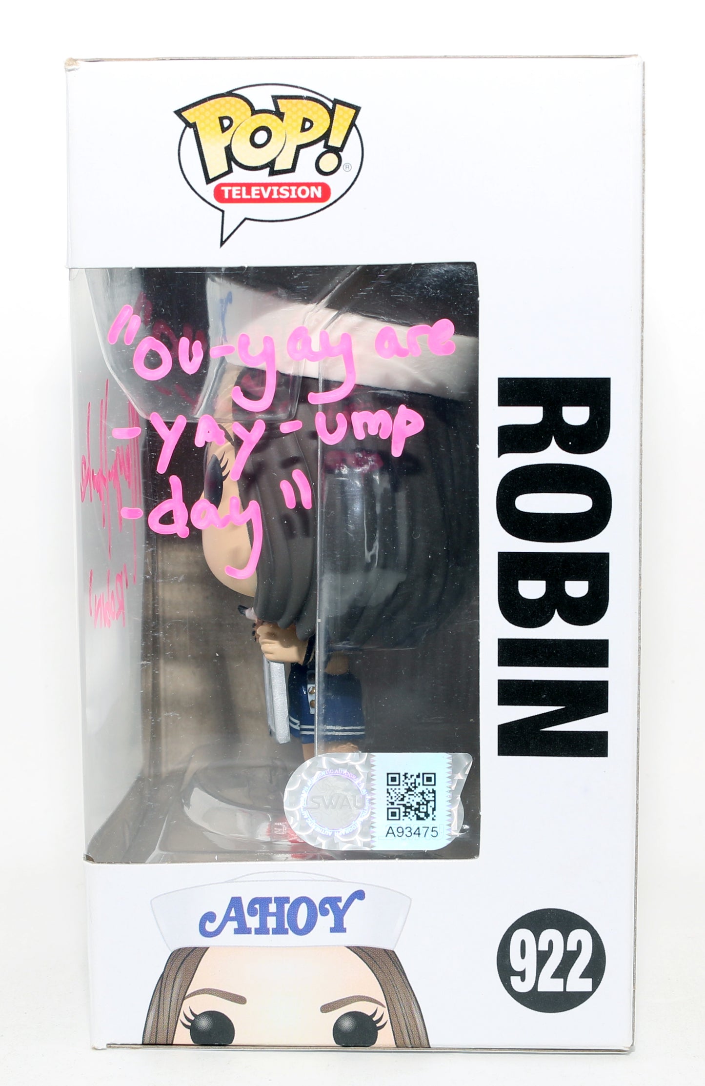 
                  
                    Maya Hawke as Robin in Stranger Things (SWAU) Signed Funko POP! #922 with Character Name & Quote
                  
                
