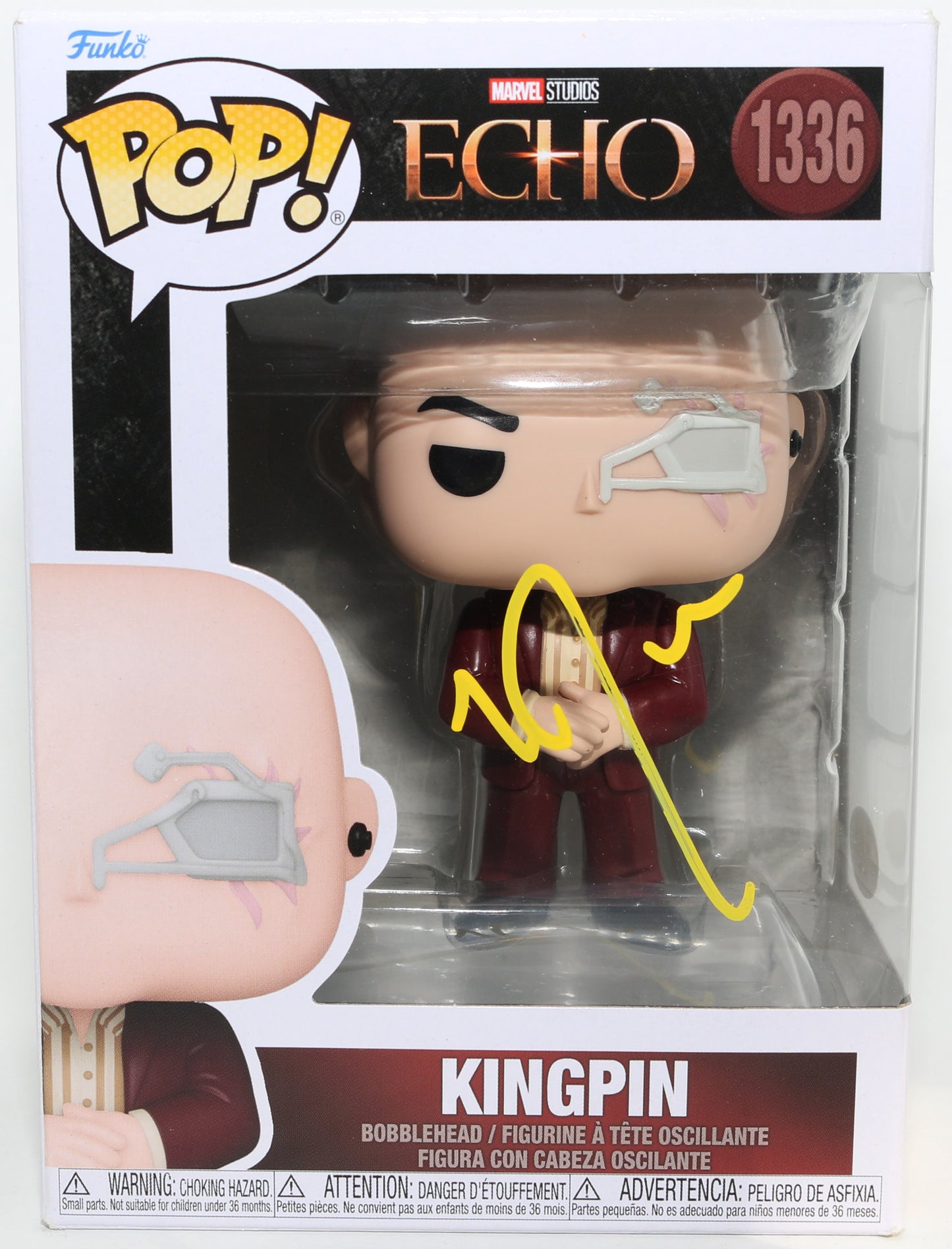 
                  
                    Vincent D'Onofrio as Kingpin in Echo (JSA) Signed Funko POP! #1336
                  
                