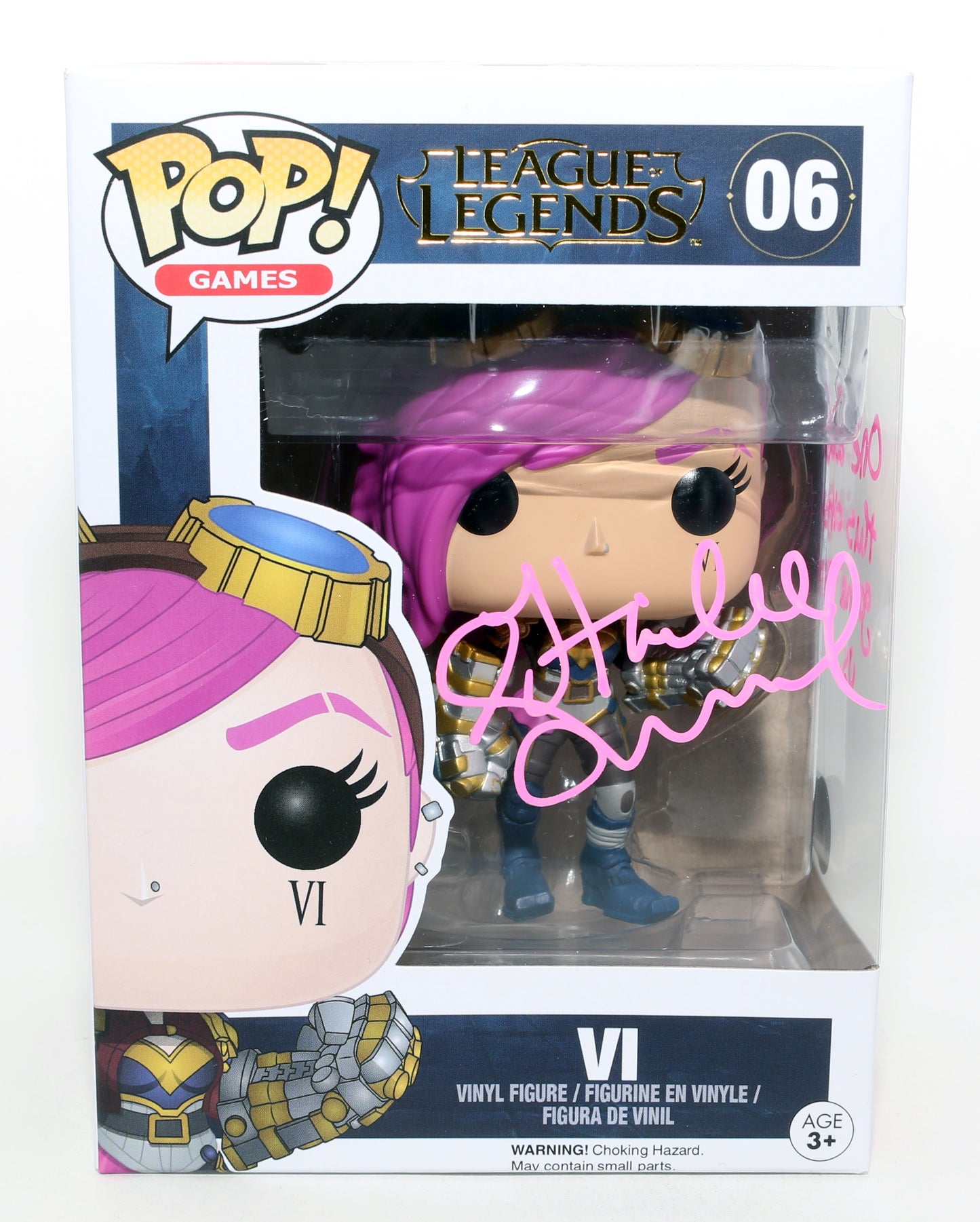 
                  
                    Hailee Steinfeld as Vi in Arcane: League of Legends (Beckett) Signed Funko POP! #06 with Quote
                  
                