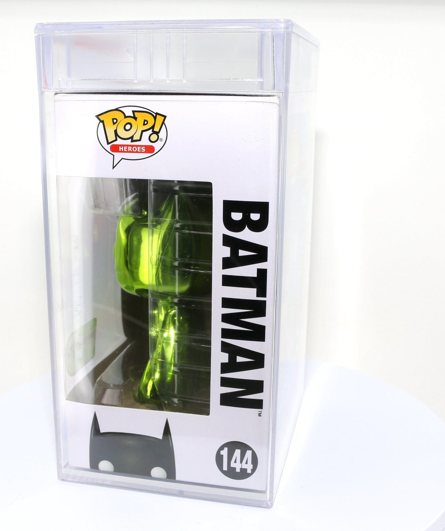 
                  
                    Green Metallic Batman from DC Super Heroes 2018 Emerald City Comic Con Exclusive Limited to 1500 Pieces Funko POP! #144 PSA Graded 9 - Grail
                  
                