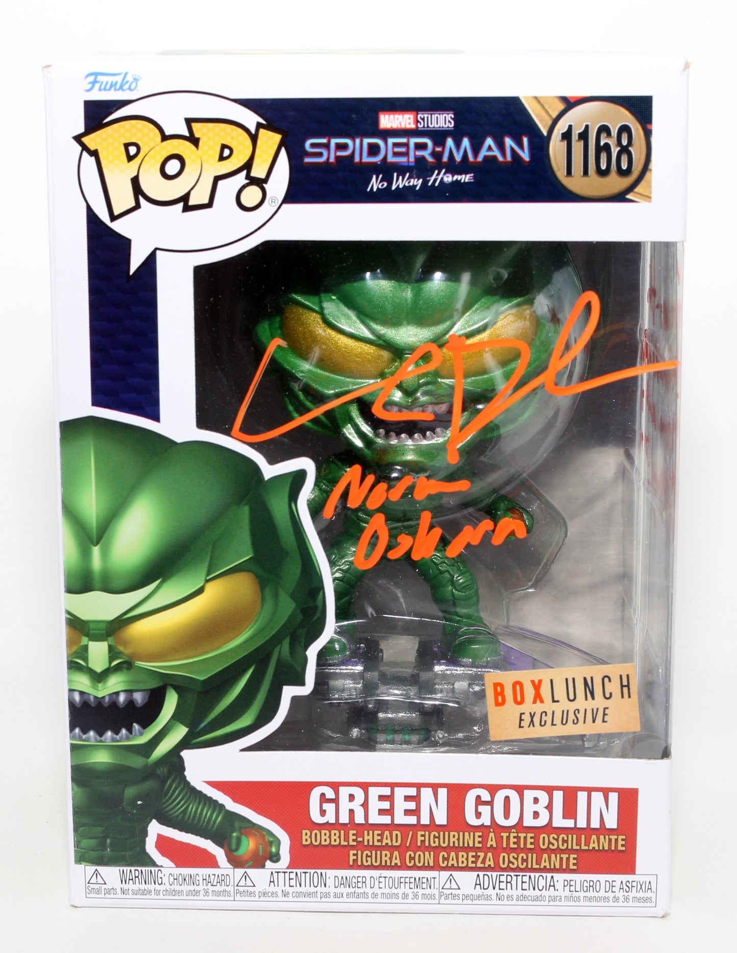 
                  
                    Wilem Dafoe as Green Goblin in Spider-Man: No Way Home (Celebrity Authentics) Signed Funko POP! #1168 with Character Name & Quote
                  
                