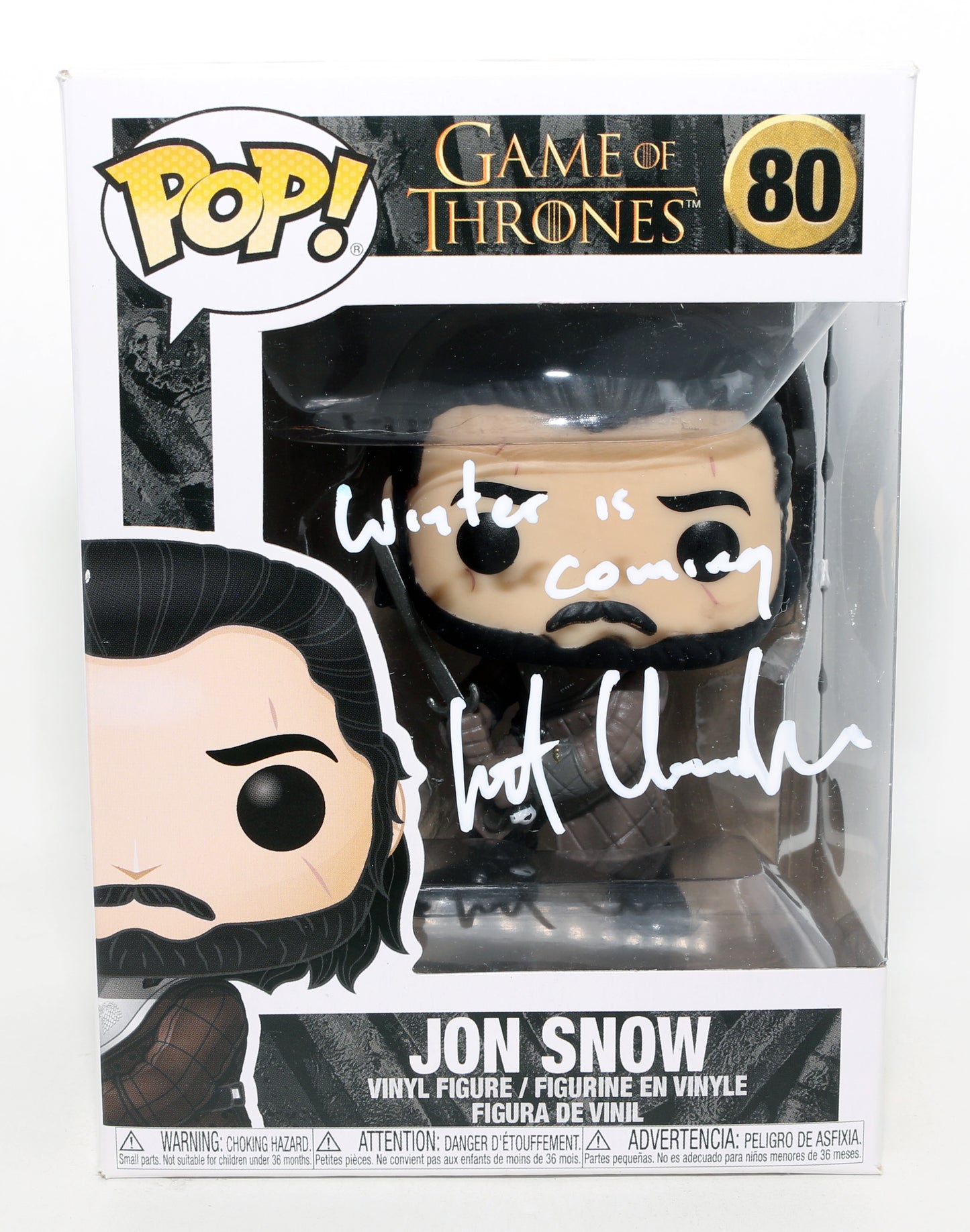 
                  
                    Kit Harington as Jon Snow in Game of Thrones (Beckett Witnessed) Signed Funko POP! #80 with Quote
                  
                