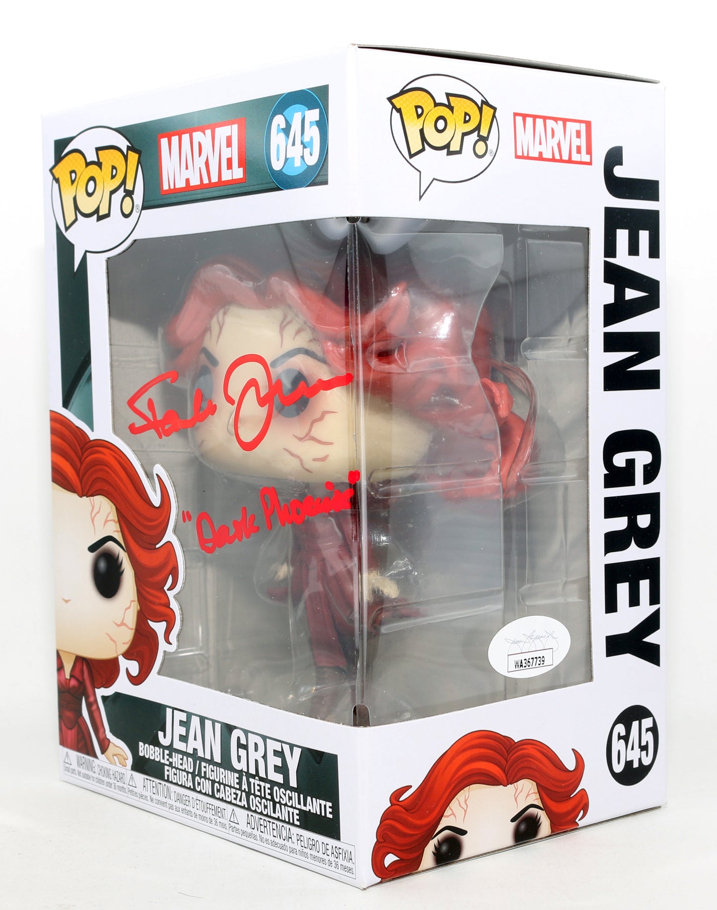 
                  
                    Famke Janssen as Jean Grey in X-Men: The Last Stand (JSA) Signed Funko POP! #645 with Character Name
                  
                