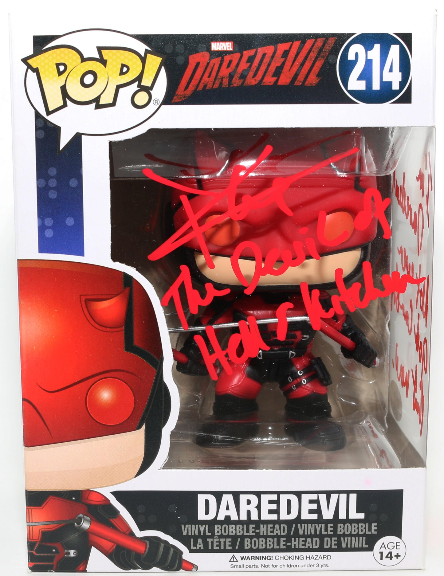 
                  
                    Charlie Cox as Daredevil in Daredevil (JSA) Signed Funko POP! #214 with Character Name & Quote
                  
                