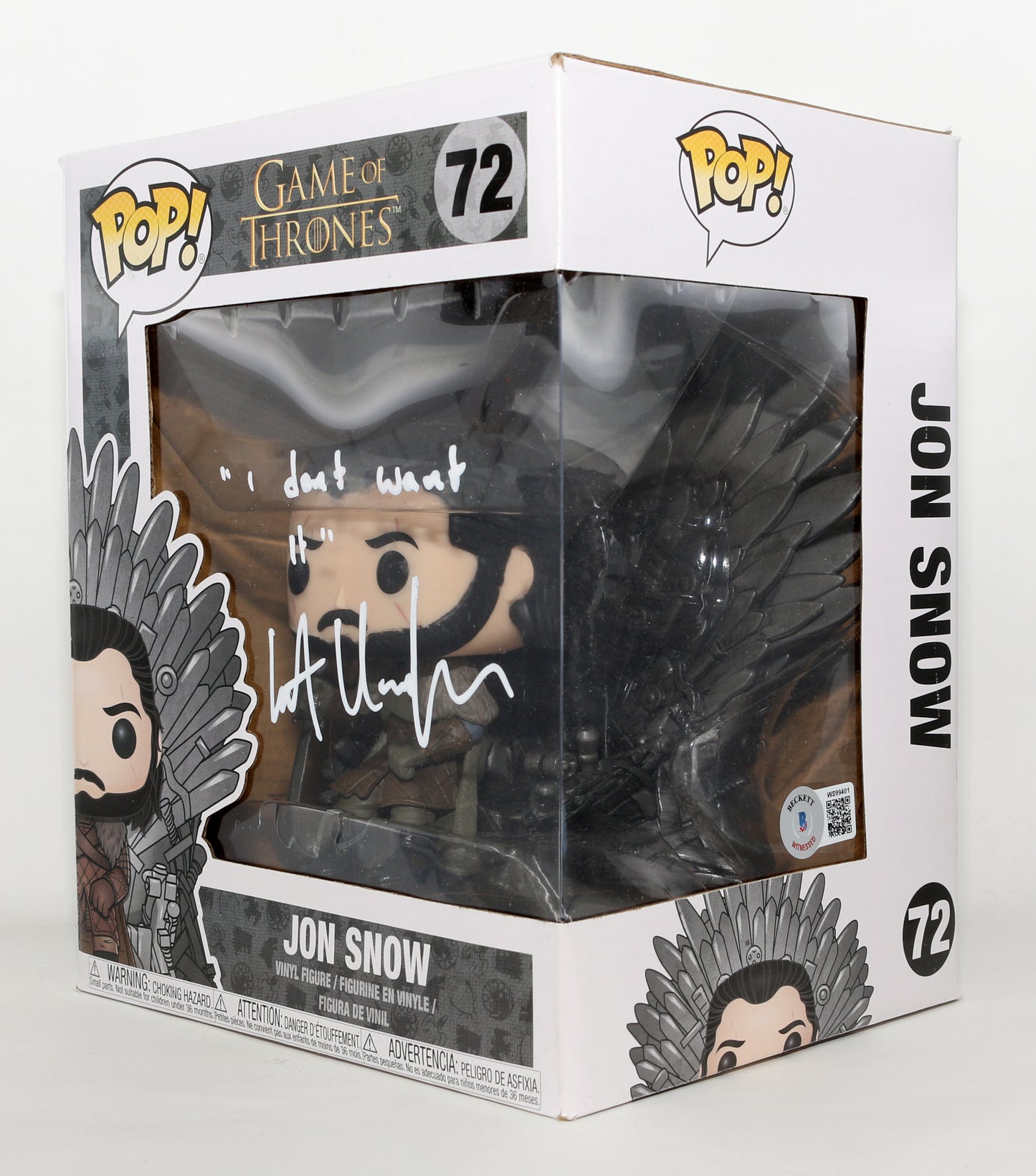 
                  
                    Kit Harington as Jon Snow in Game of Thrones (Beckett Witnessed) Signed Oversized Funko POP! #72 with Quote
                  
                