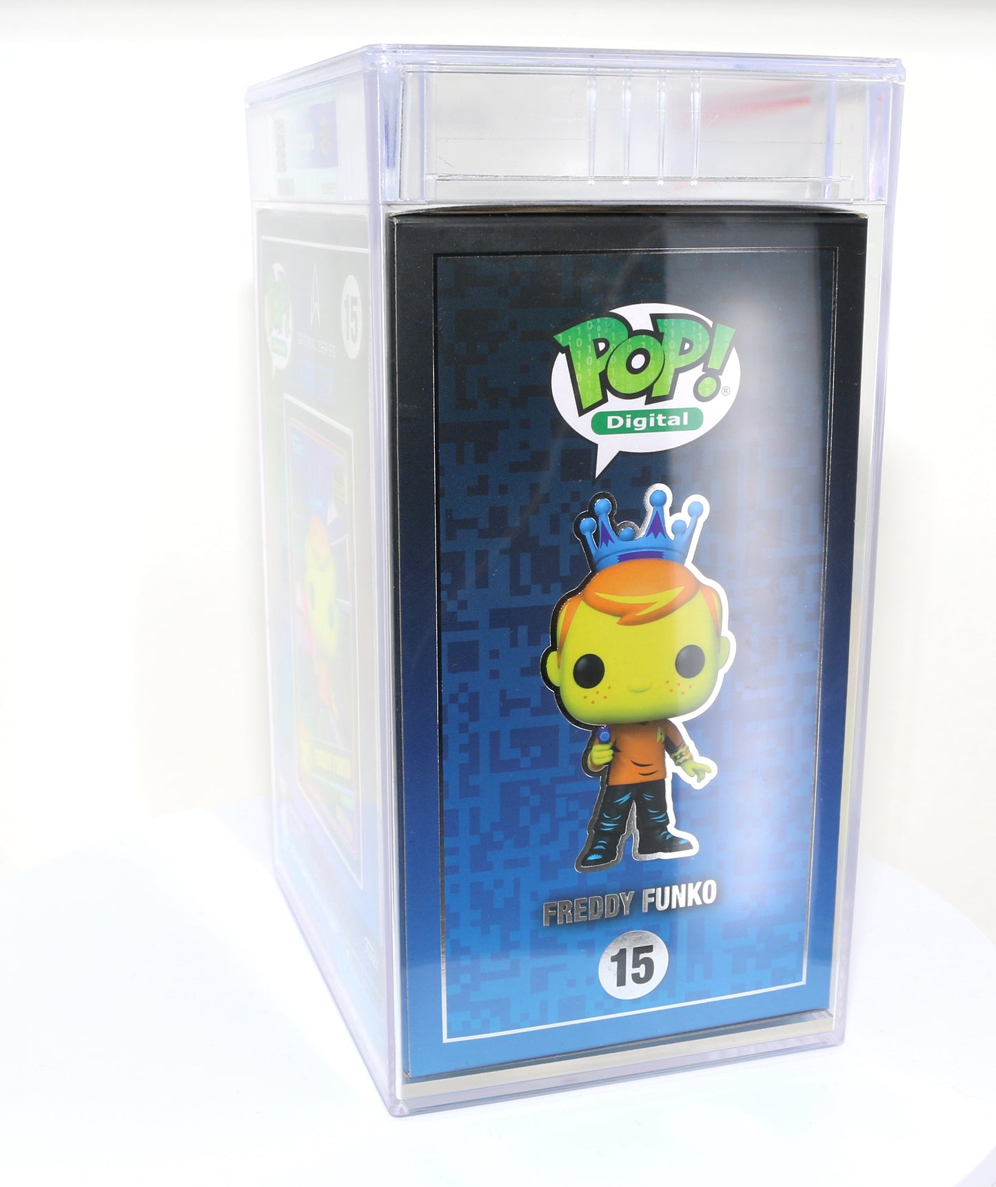 
                  
                    Freddy Funko as Captain Kirk from Star Trek Blacklight NFT Royalty Limited to 2422 Pieces Funko POP! #15 PSA Graded 8.5 - Grail
                  
                