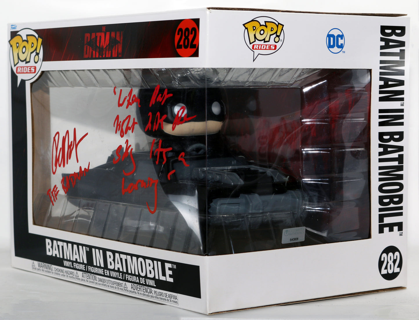 
                  
                    Robert Pattinson as Batman in Batmobile in The Batman (Celebrity Authentics) Signed Funko POP! #282 with Character Name & Quote
                  
                
