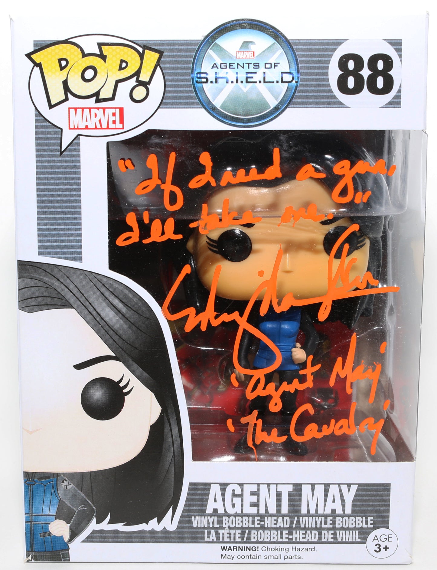
                  
                    Ming-Na Wen as Agent May in Agents of S.H.I.E.L.D. (JSA) Signed Funko POP!  #88 with Character Name & Quote
                  
                