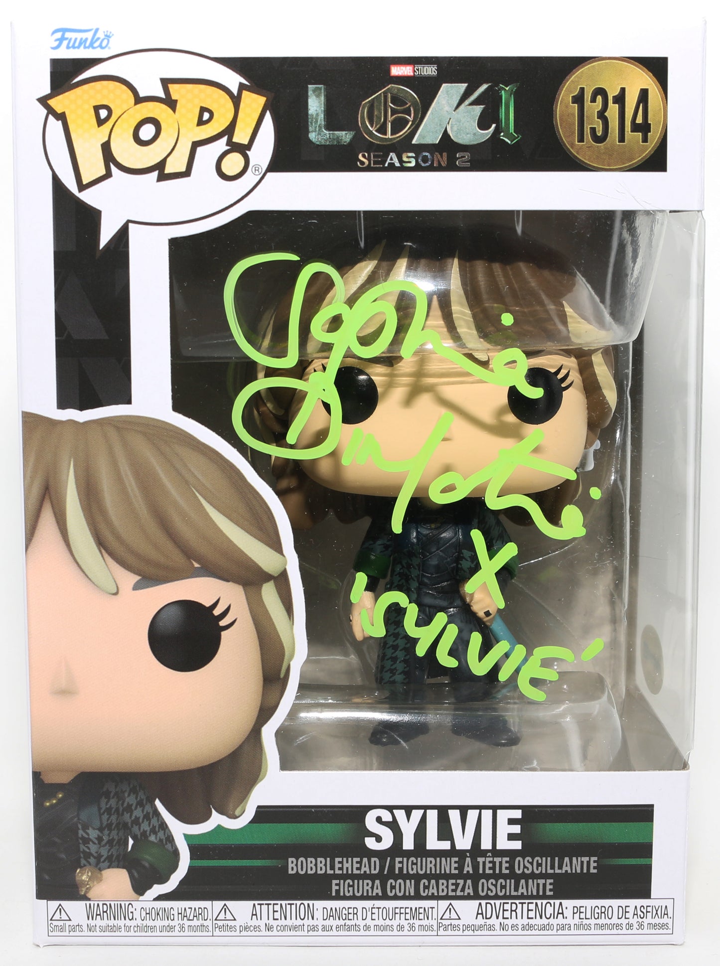 
                  
                    Sophia Di Martino as Sylvie in Loki (ACOA) Signed Funko POP! #1314 with Character Name
                  
                