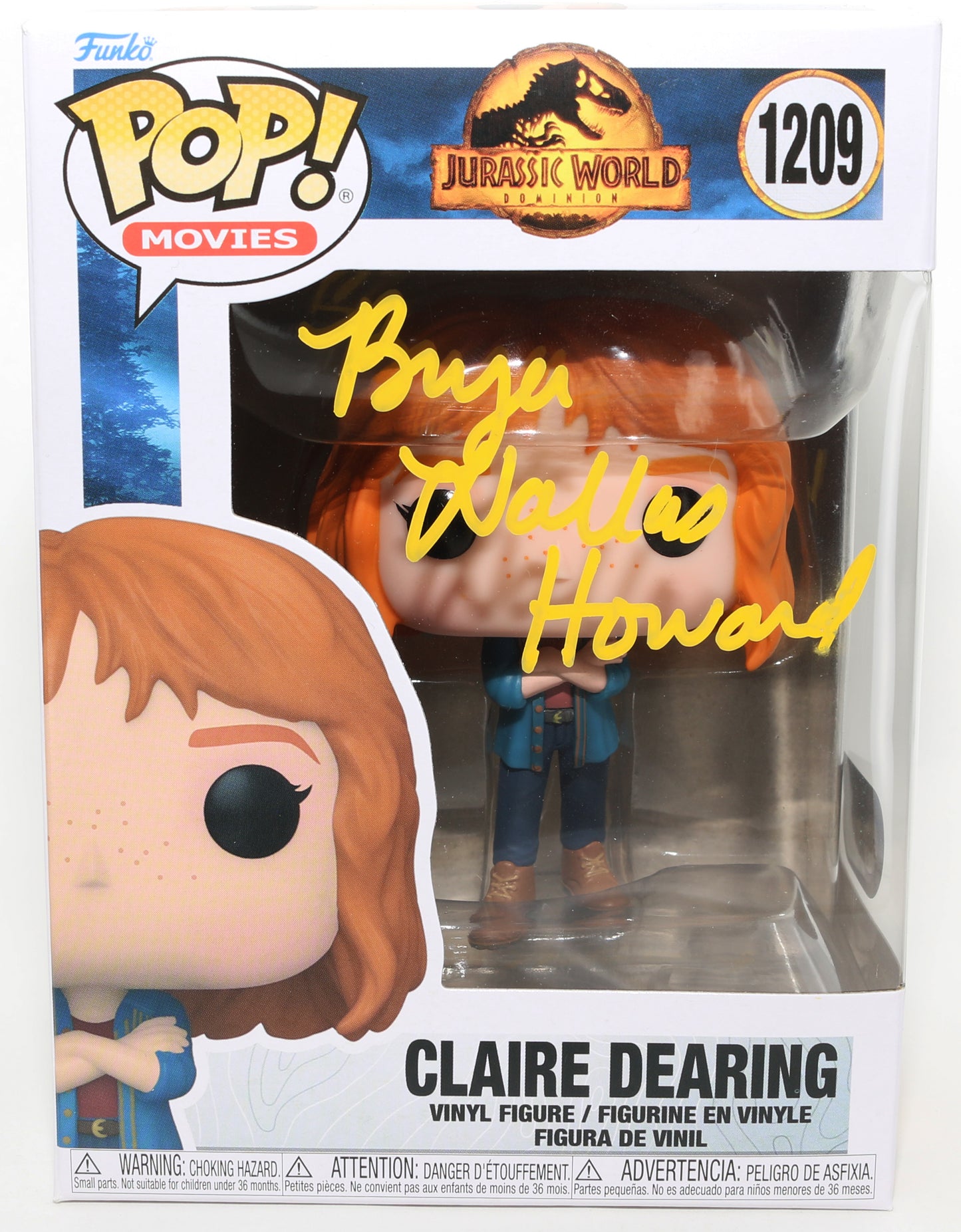 
                  
                    Bryce Dallas Howard as Claire Dearing in Jurassic World Dominion (SWAU) Signed Funko POP! #1209
                  
                