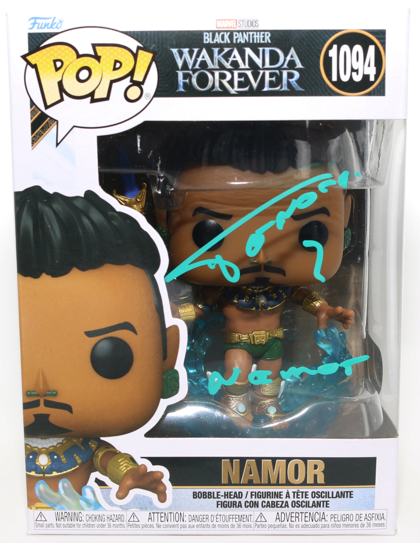 
                  
                    Tenoch Huerta as Namor in Black Panther: Wakanda Forever (SWAU) Signed Funko POP! #1094 with Character Name
                  
                