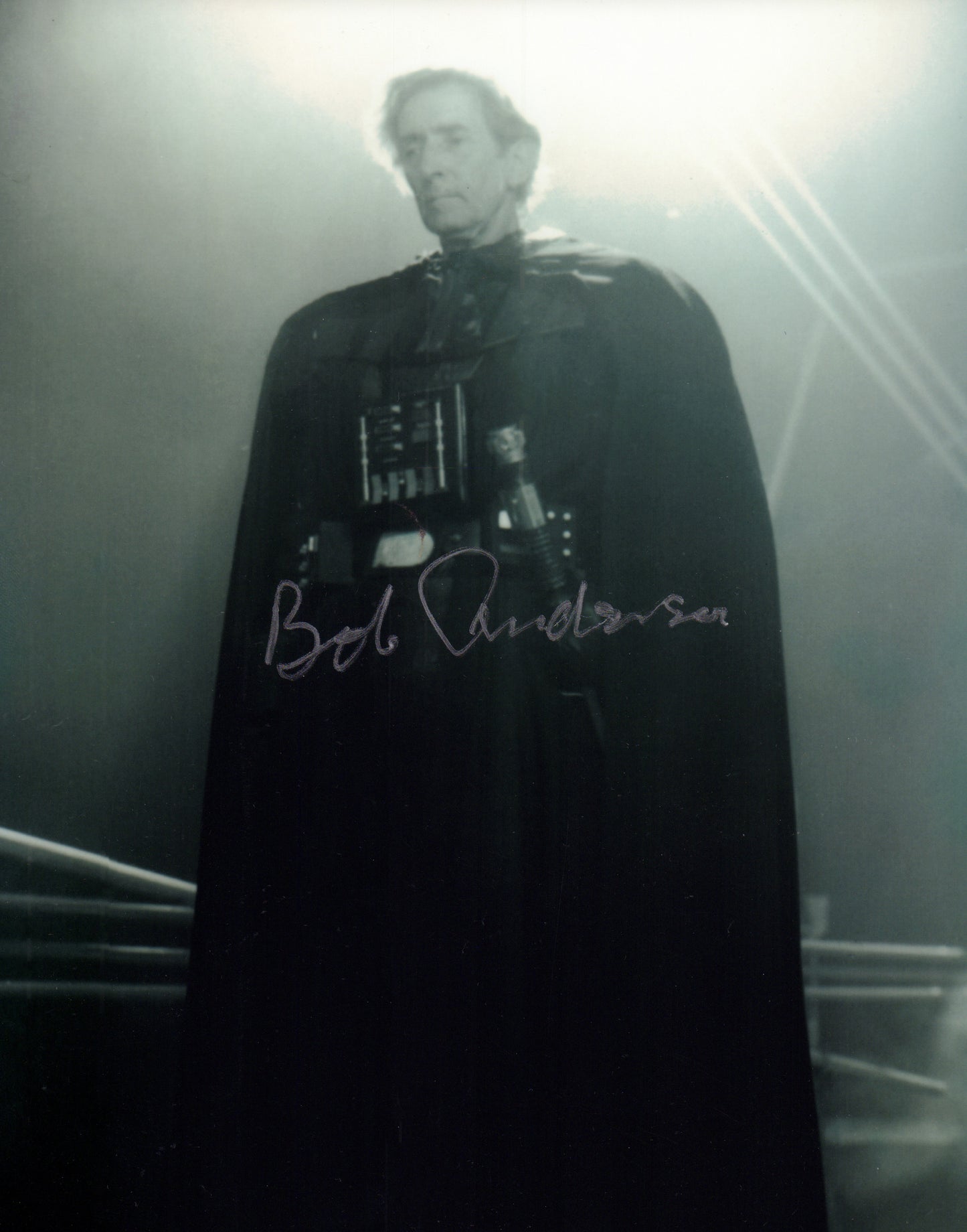 
                  
                    Bob Anderson as Darth Vader Behind the Scenes in Star Wars: The Empire Strikes Back Signed 8x10 Photo
                  
                