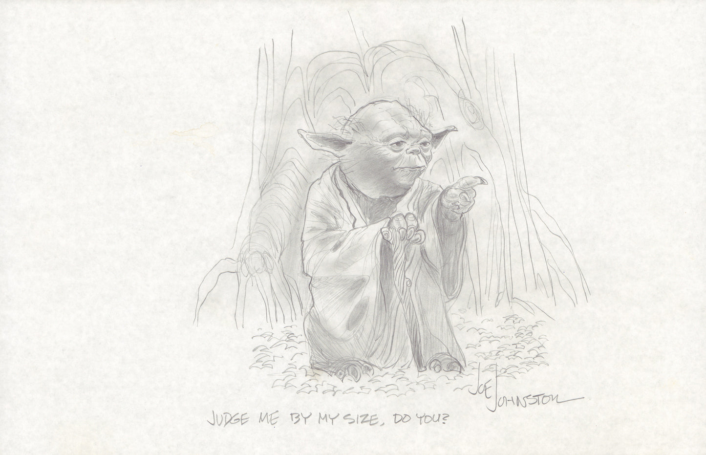 
                  
                    Yoda from Star Wars: The Empire Strikes Back Signed & Original Art Sketch by Original Concept Artist Joe Johnston - Rare
                  
                