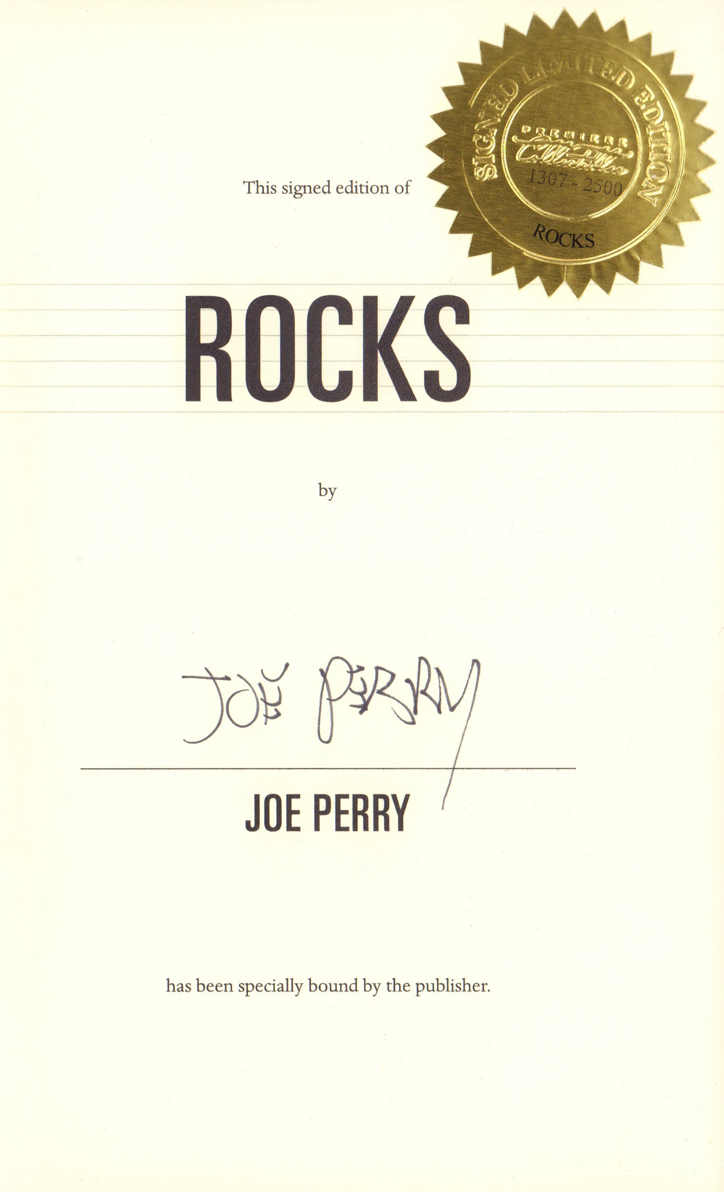 
                  
                    Rocks: My Life In & Out of Aerosmith Hardcover Book Signed by Guitarist of Aerosmith: Joe Perry
                  
                
