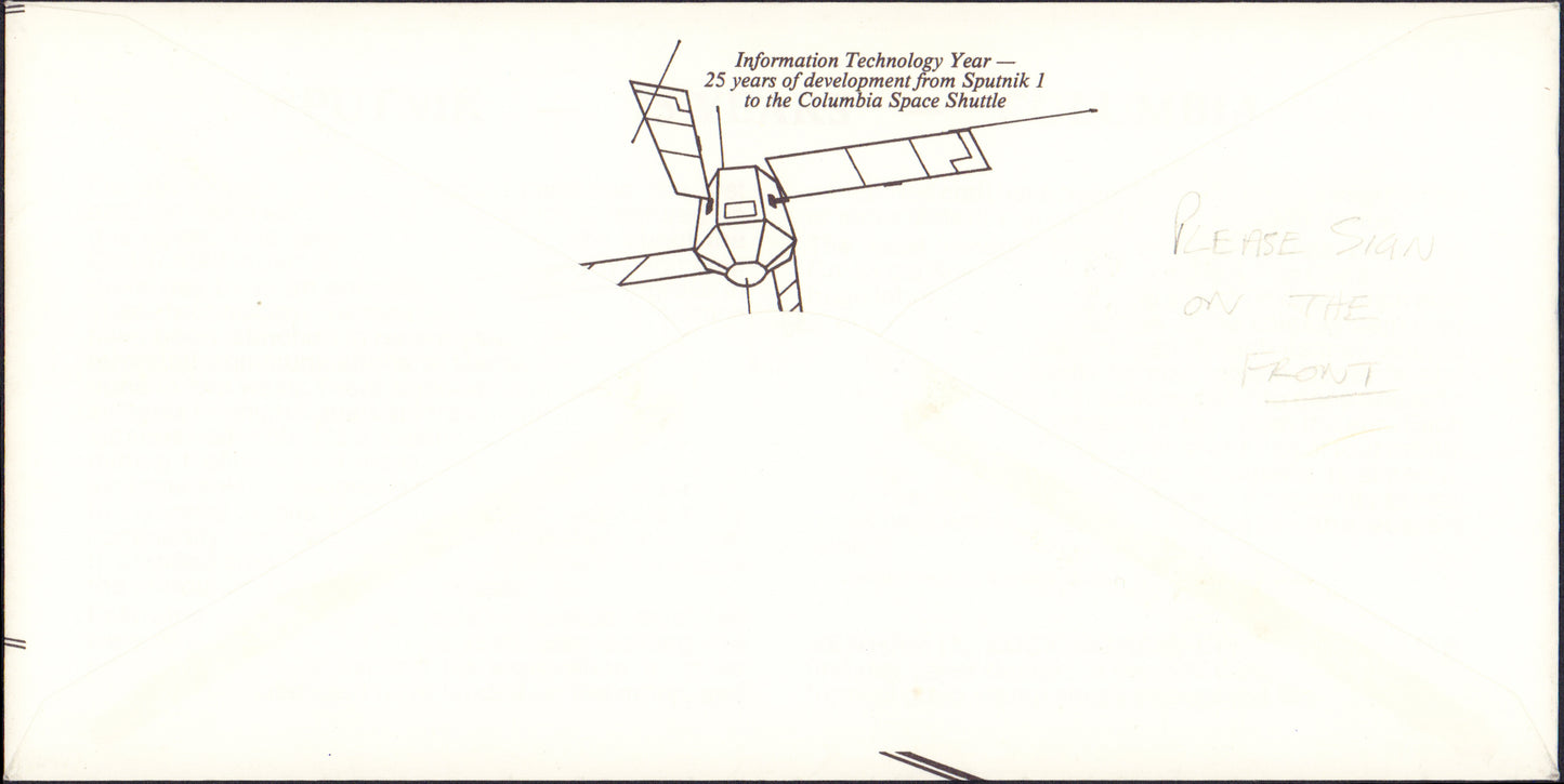 
                  
                    Alec Guinness as Obi-Wan Kenobi, Peter Cushing Grand Moff Tarkin, & Dave Prowse as Darth Vader in Star Wars: A New Hope Signed Space Satellite First Day Cover Envelope
                  
                