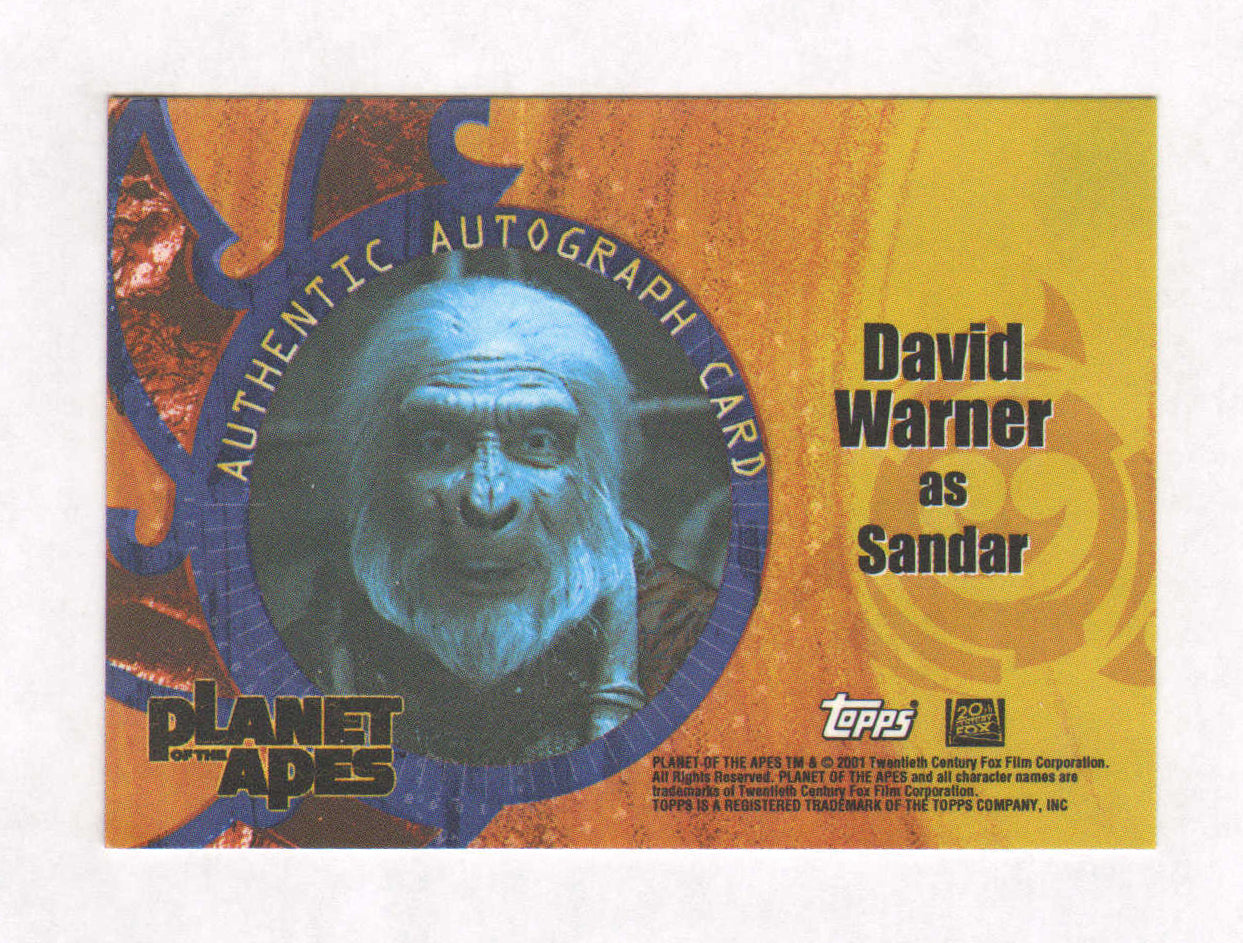
                  
                    David Warner as Sandar in Planet of the Apes Signed Topps Trading Card
                  
                