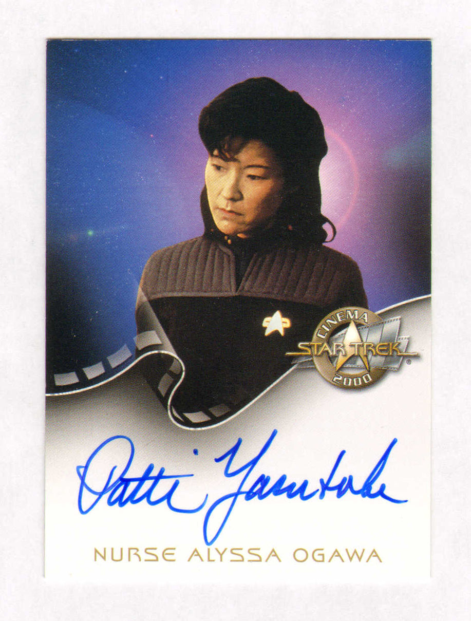 
                  
                    Patti Yasutake as Nurse Alyssa Ogawa in Star Trek: The Next Generation Signed Skybox Trading Card #A22
                  
                