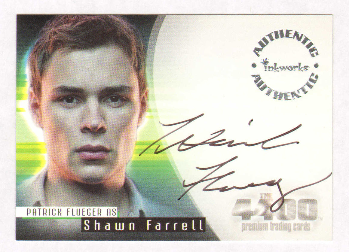 
                  
                    Patrick Flueger as Shawn Farrell in The 4400 Signed Inkworks Trading Card #A-4
                  
                