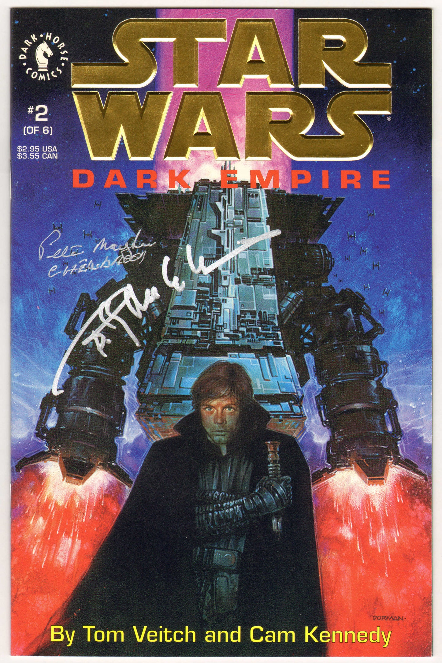 
                  
                    Star Wars: Dark Empire Complete 6pc Limited Edition Set Cast Signed by Mark Hamill, Carrie Fisher, Peter Mayhew, Anthony Daniels, Kenny Baker, Dave Prowse, Jeremy Bulloch, & Billy Dee Williams
                  
                