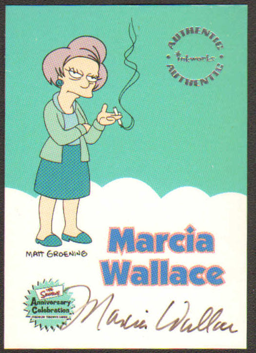 
                  
                    The Simpsons Inkworks Trading Cards 5pc LOT Signed by Dan Castellaneta, Nancy Cartwright, Yeardley Smith, Marcia Wallace, & Harry Shearer
                  
                